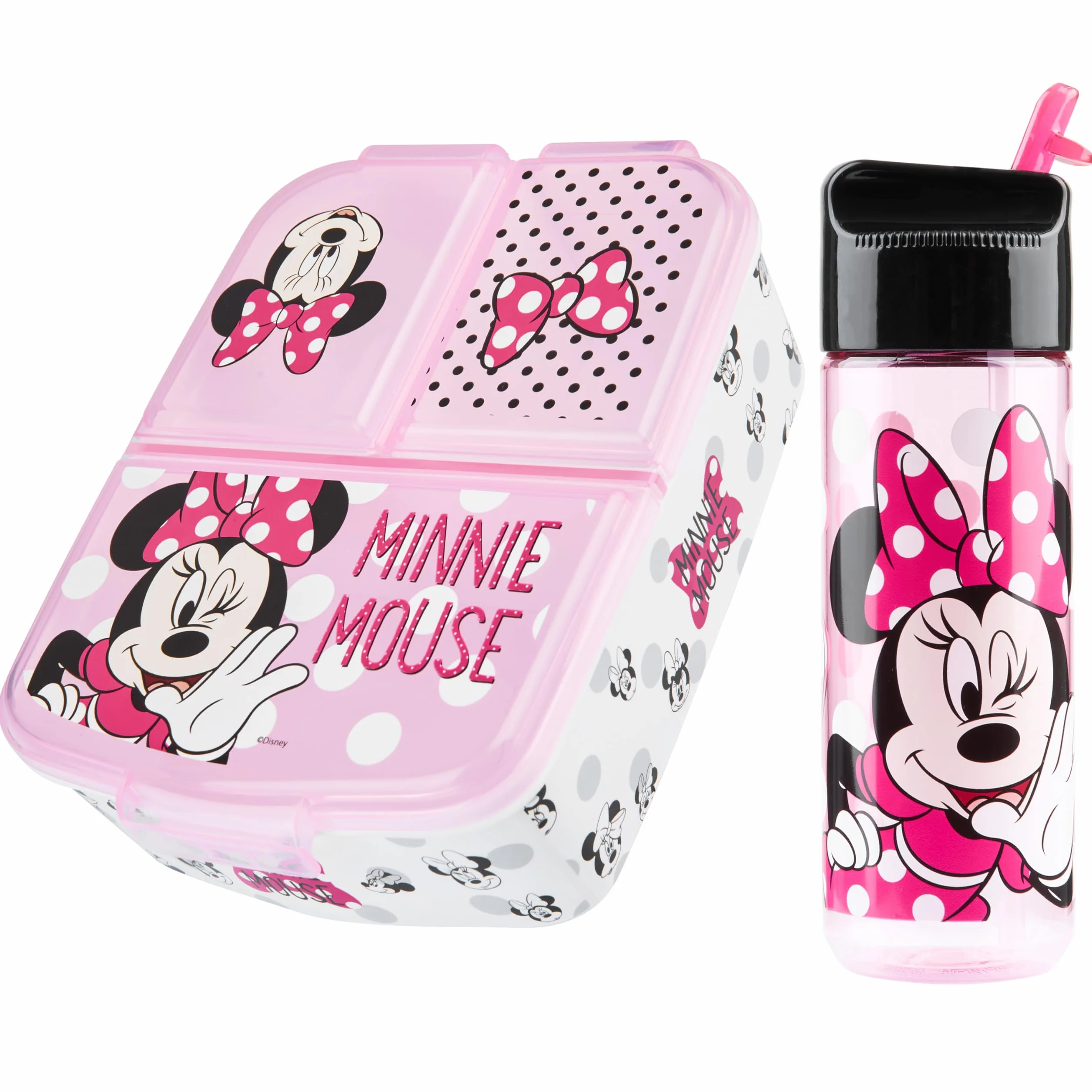 Disney Fiambrera Infantil Compartimentos Botella Agua Niña Rosa