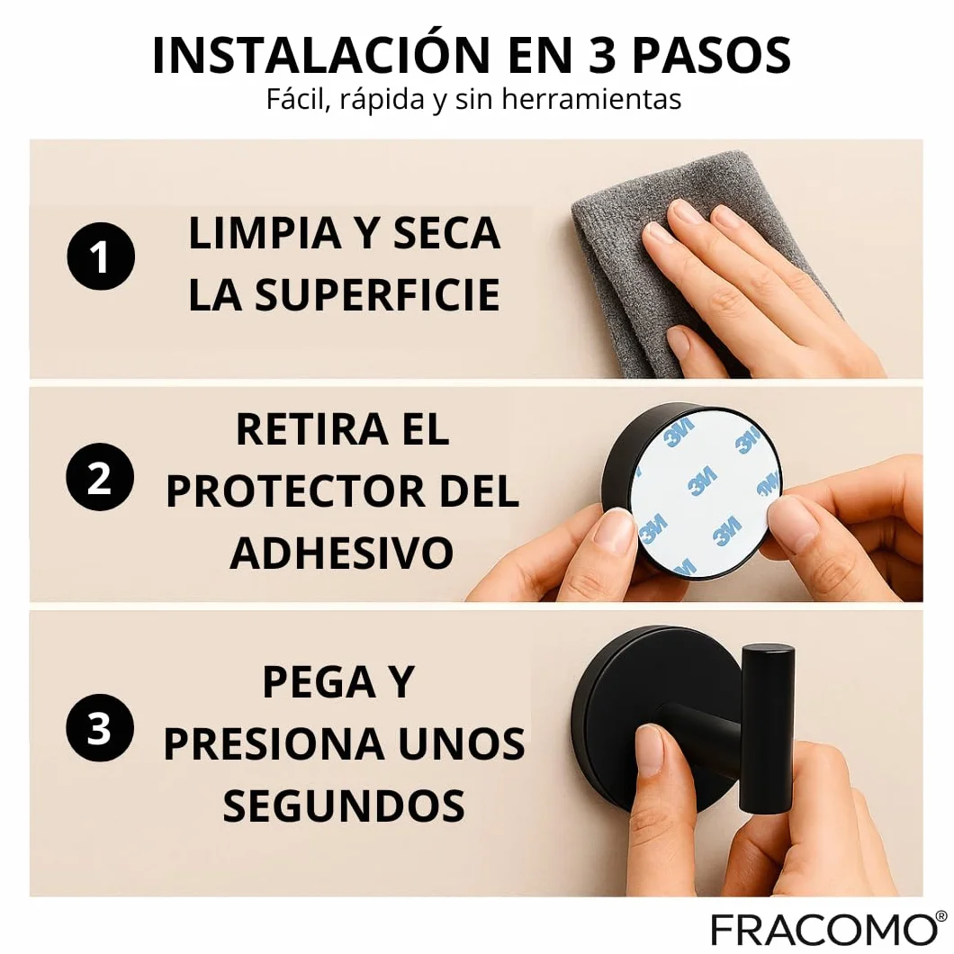 2 Ganchos Adhesivos de Pared Resistentes, Ganchos Baño sin Taladro Acero Inoxidable 304, Ganchos Impermeables Baño Antióxido, Ganchos Adhesivos Fuertes para Toallas y Colgador de Ropa Adhesivo