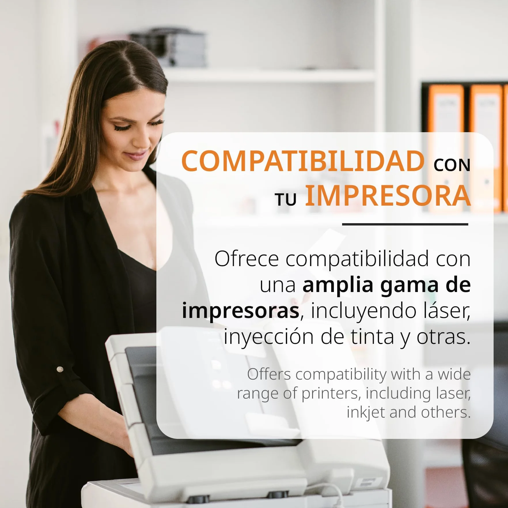 Ofituria Etiquetas Adhesivas Blancas Papel A4 Adhesivo Seguro para Imprimir Pegatinas Personalizadas (25 hojas)