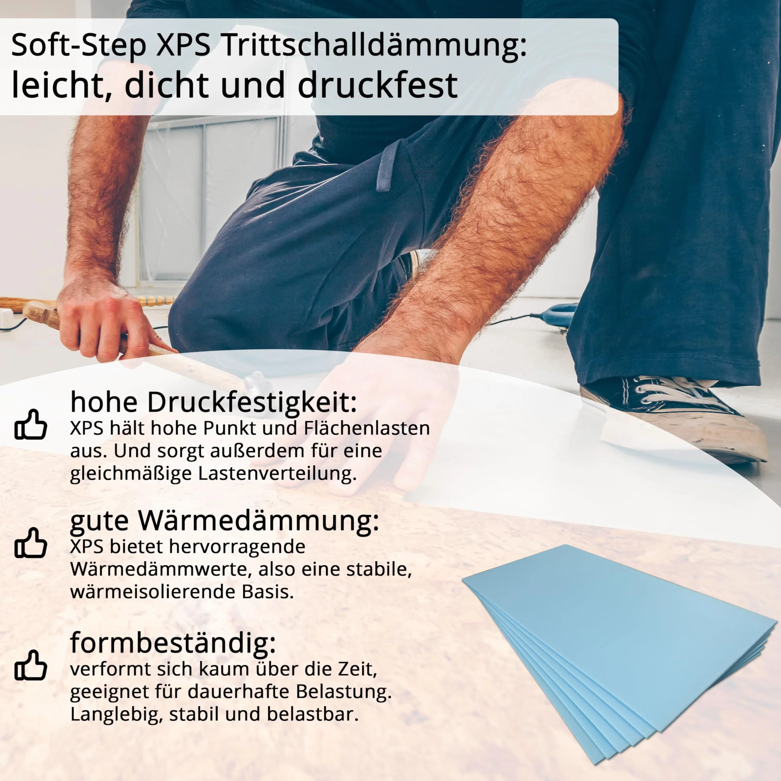 20 m² uficell® SOFT-Step Aislamiento acústico de impacto para suelos laminados y parquet - 5 mm de espesor - Adecuado como aislamiento térmico (se compra 2 paquetes de 10 m² = 20 m²)
