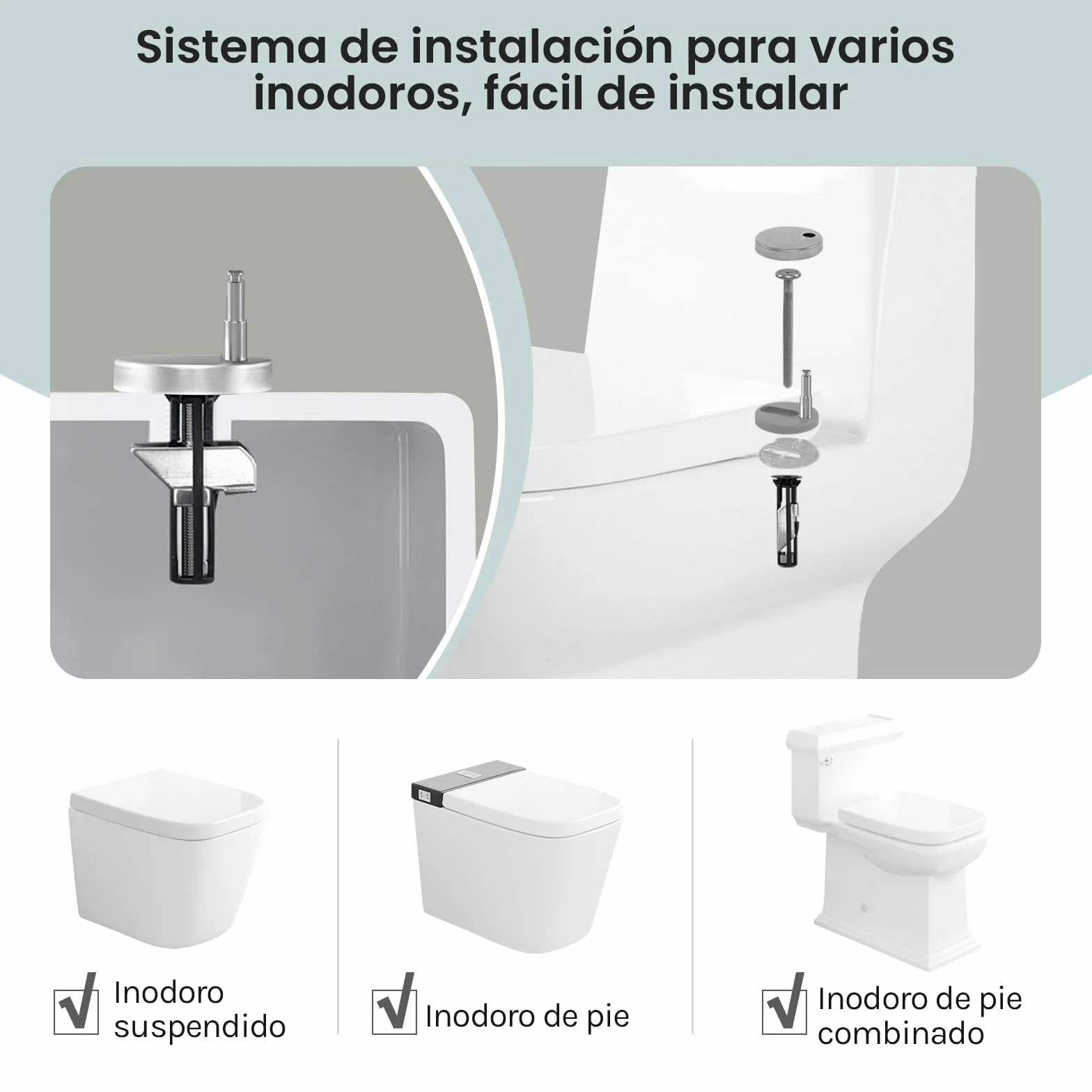 WOLTU WS2615-Asiento para Inodoro con Descenso automático, fijación rápida y duroplast, Cierre Suave, Revestimiento Duroplástico, Blanco, 45,5 x 36,7 x 5,4 cm