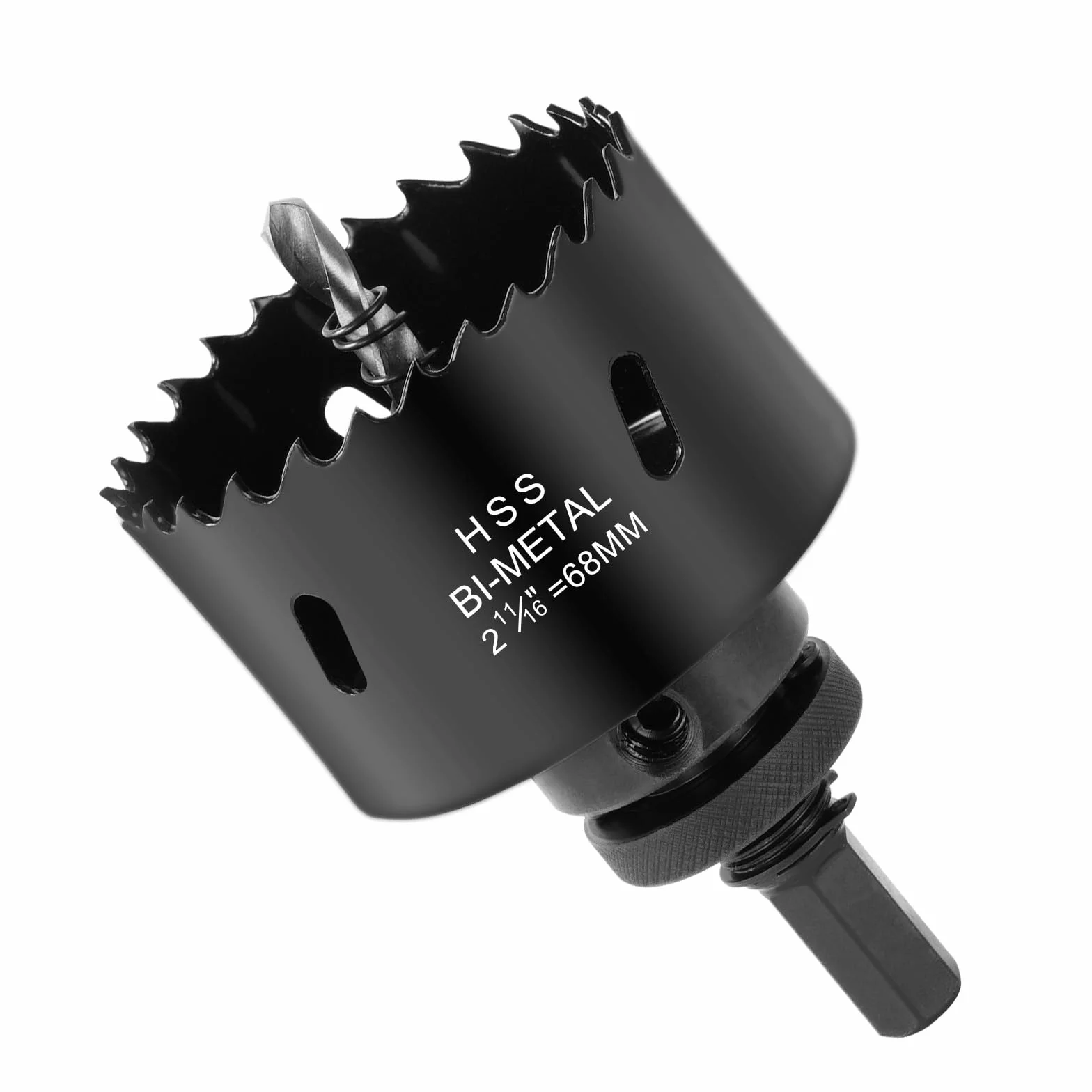 Flintronic Sierras de Corona 68mm, Sierra de Corona Bimetálica de 68mm, M42 HSS Bi-Metal Coronas Perforadoras, con Adaptador y Broca Piloto, para Metal Aluminio Madera PVC Plástico, Negro