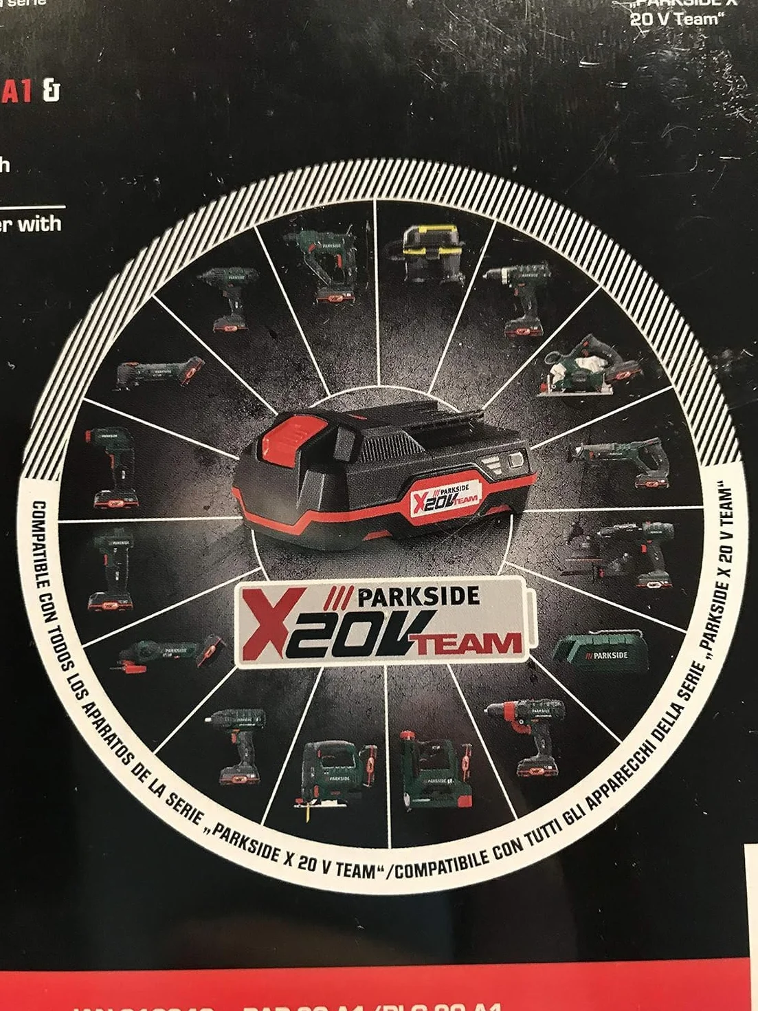Parkside Batería recargable 20V 2Ah PAP 20 B1 + Cargador PLG 20 C1 para todas las herramientas de la serie Parkside X 20V Team