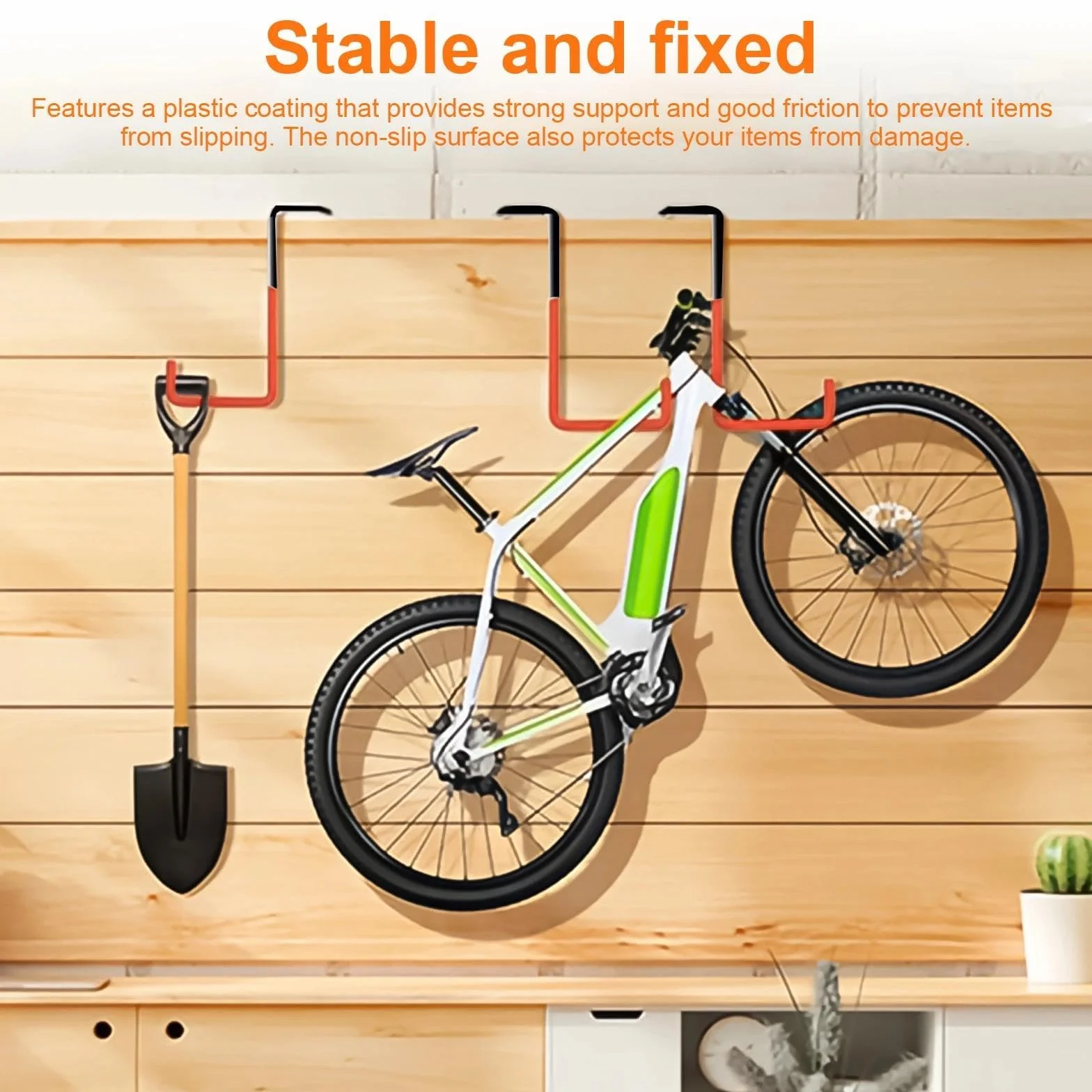 Ganchos para Colgar Bicicletas, 4 Piezas Soporte para Bicicleta, Colgador Bicicle Forma S, con Revestimiento Inmersión, para Colgar Bicicletas, Macetas, Herramientas Jardinería y Escaleras