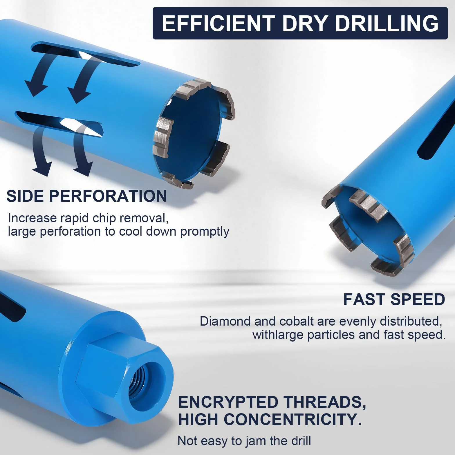 Corona de perforación de diamante M16, diámetro de 68 mm, avellanador de latas para taladro de núcleo, 110 mm, corona de perforación húmeda y seca con turbo, avellanador de latas de diamante