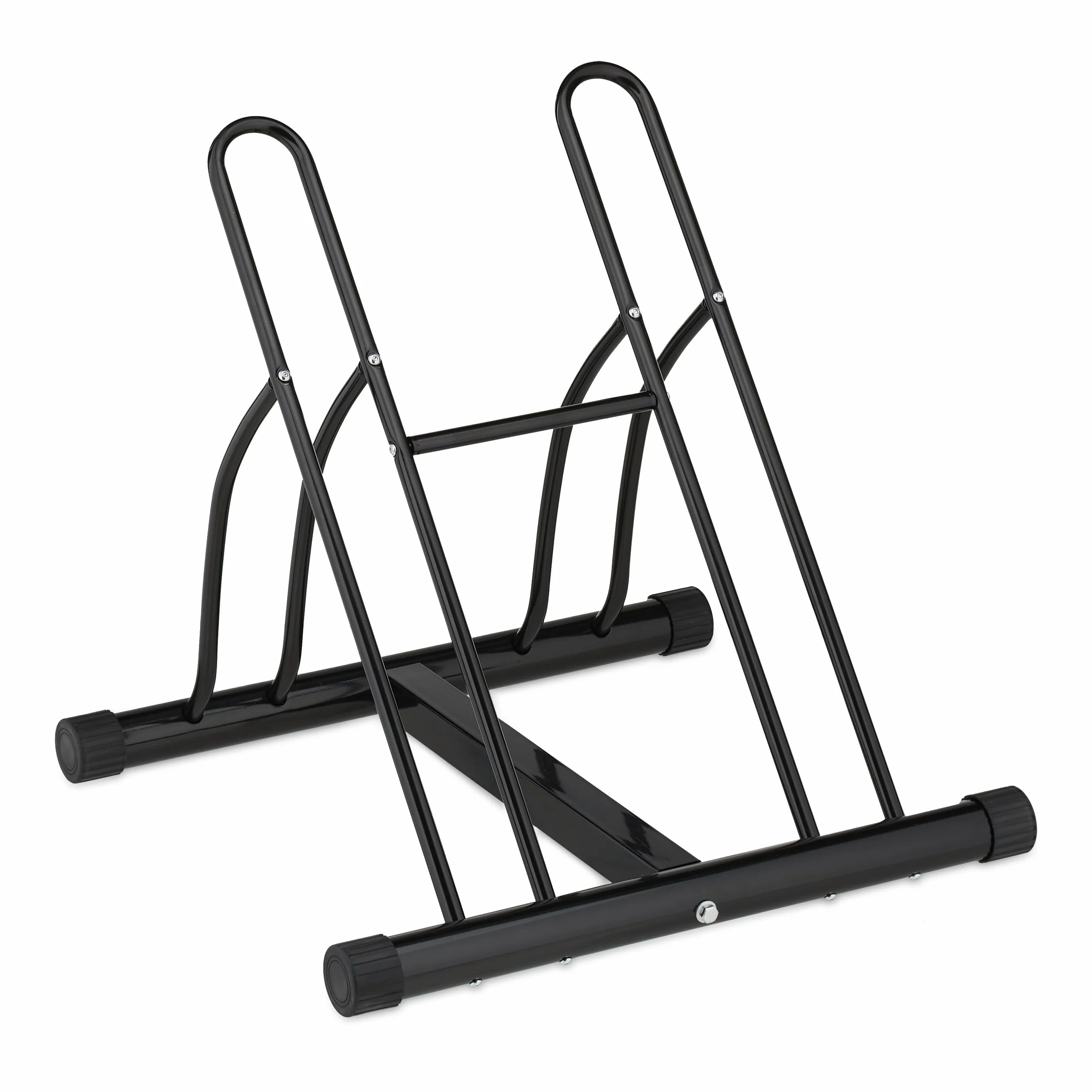 Relaxdays Soporte Bicicletas para Interior, para 2 Bicis, Neumáticos hasta 60 mm, Acero, 57 x 60,5 x 55 cm, Negro