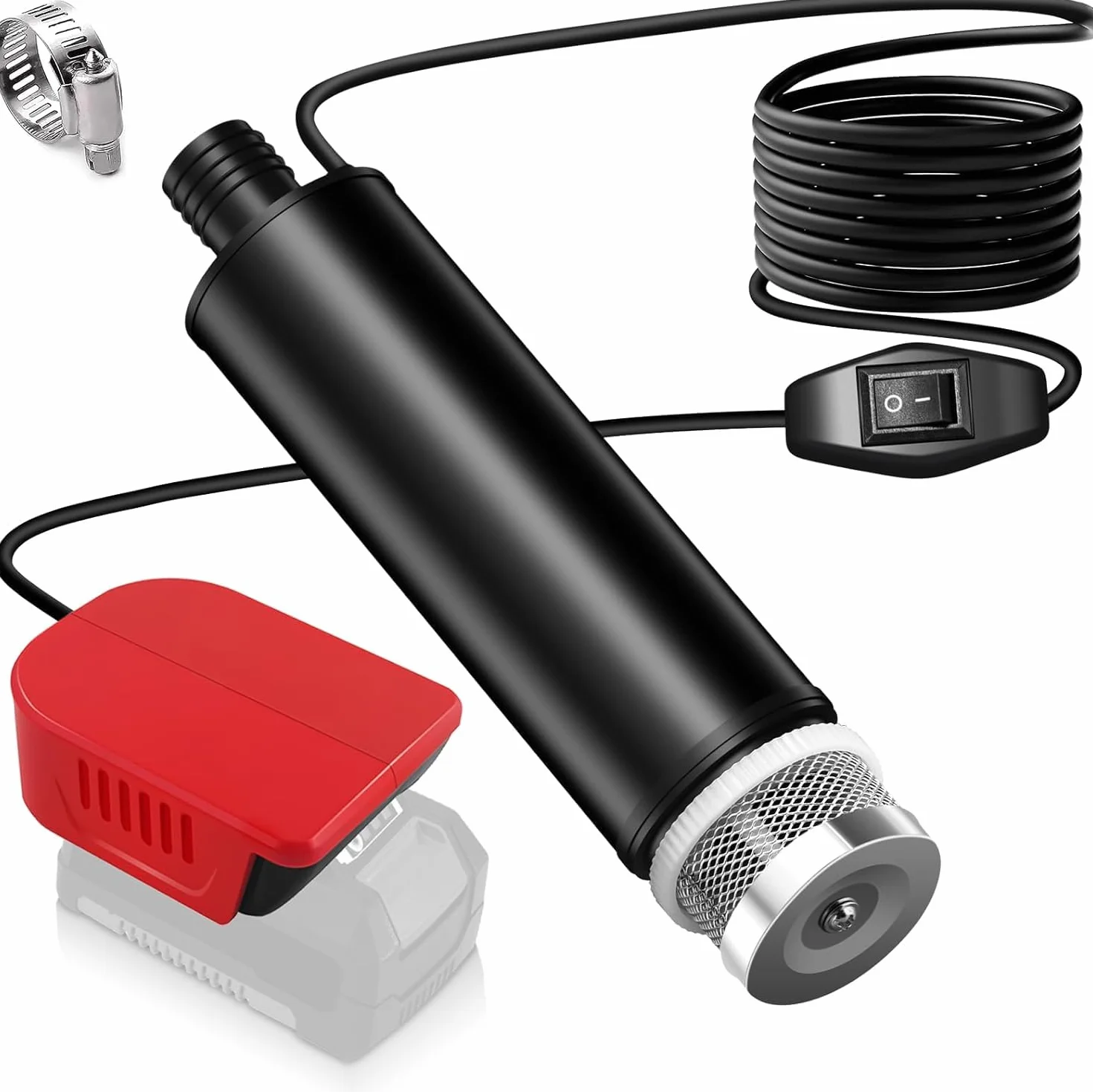 TPDL Bomba de agua/sumidero compatible con batería Einhell 18V PXC, bomba de transferencia de agua 120W 12V con cable de extensión de 4.5m, bomba de succión de aceite portátil, pistola de aceite