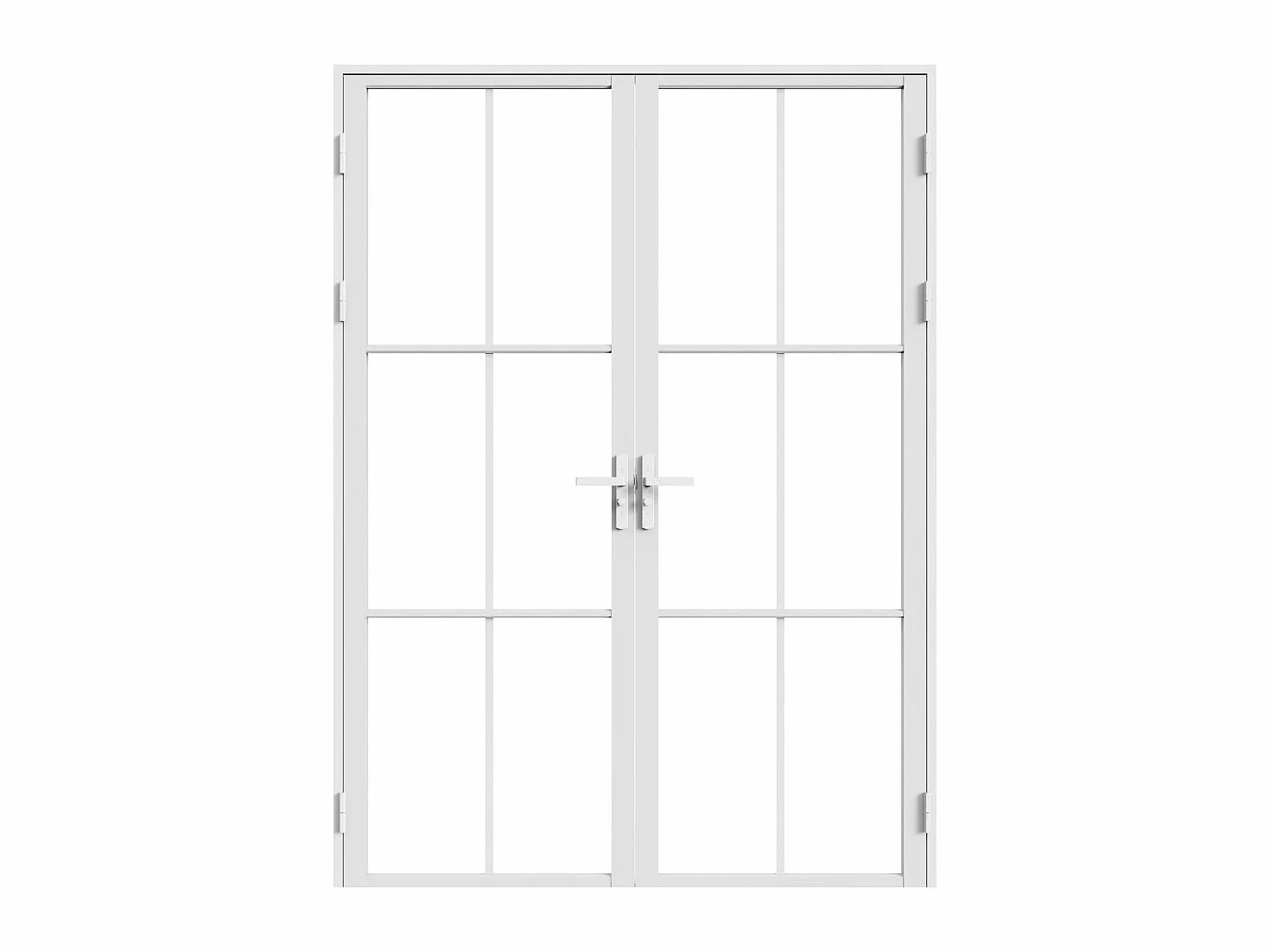 SEROTO - Bloque de puerta reversible con dos hojas de aluminio y vidrio templado, 2 x 204 x 73 cm, color blanco