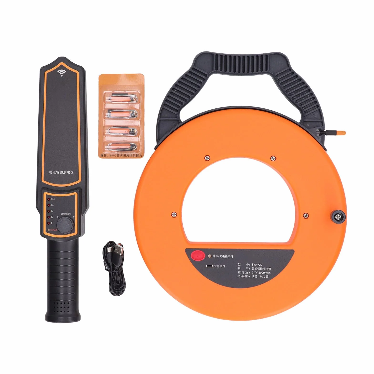 Localizadores de Tuberías, Detector de Bloqueo de Tuberías de Agua para PVC, Plástico, Metal, Rango de 20 M, Escáner de Pared, Herramientas de Plomería