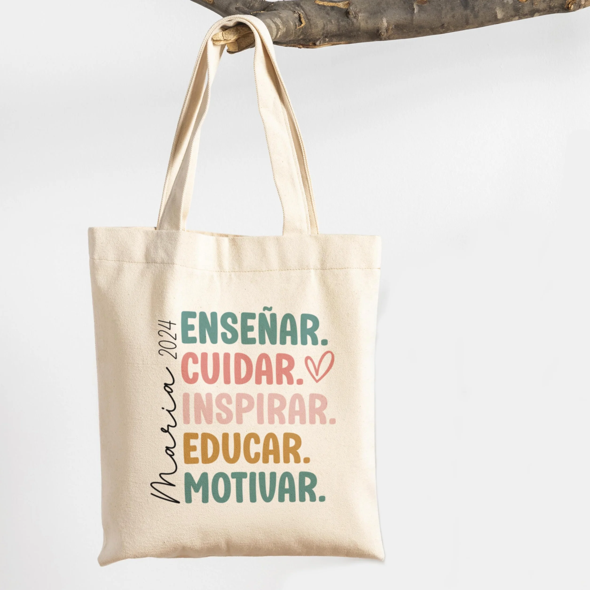 Evyre Regalo Fin de Curso Profesores Tote Bag Botella térmica Profesora Personalizado Maestra Infantil