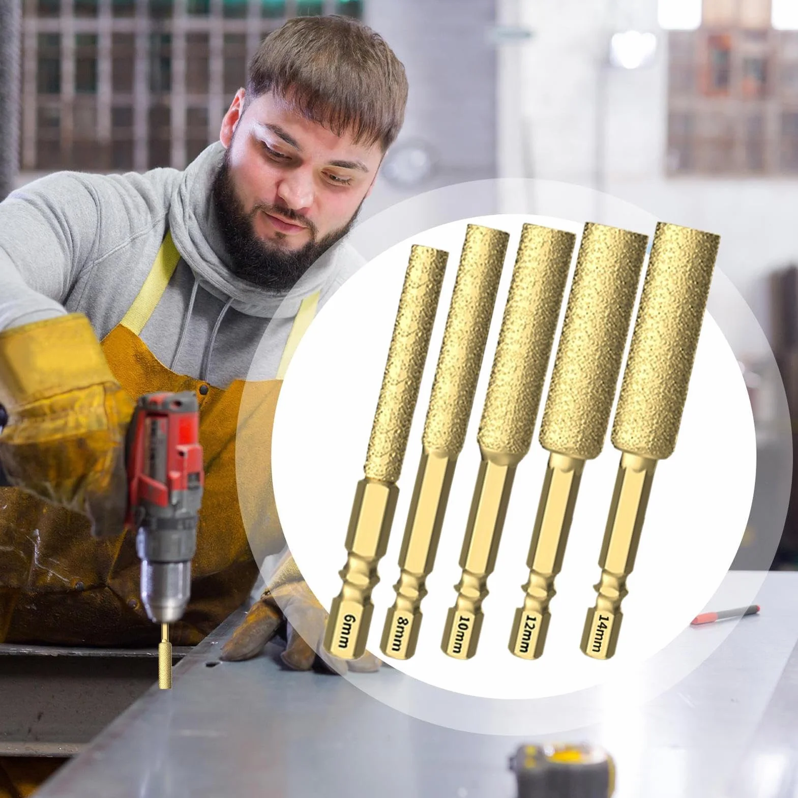 Brocas Para Azulejos Herramientas Para Perforar Y Lijar Vidrio | Juego De Brocas Para Materiales Duros Para Reformadores Fontaneros Electricistas Trabajos en Hormigón y Piedra Proyectos de