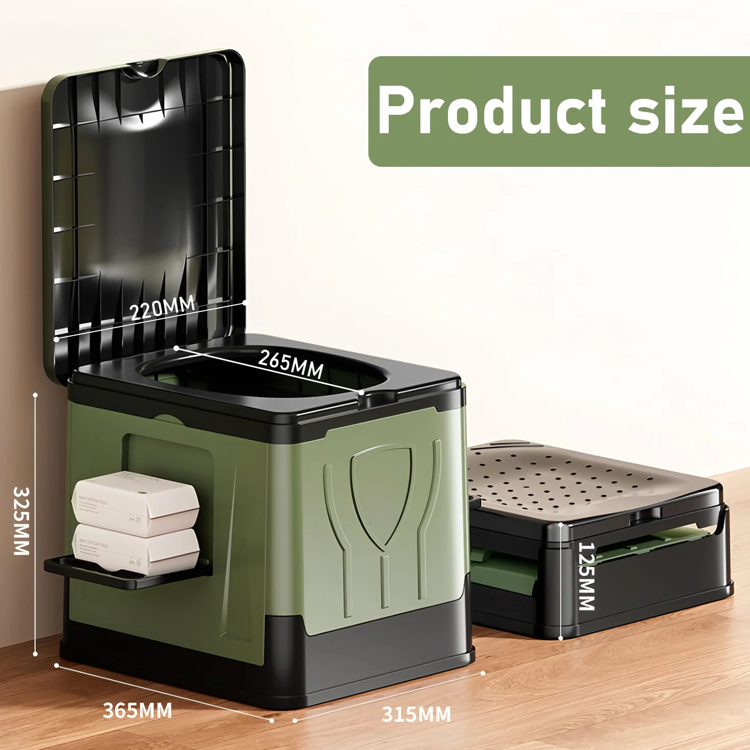 Inodoro de camping plegable, inodoro móvil, carga máxima 150KG, inodoro desechable para camping, RV, senderismo y emergencias