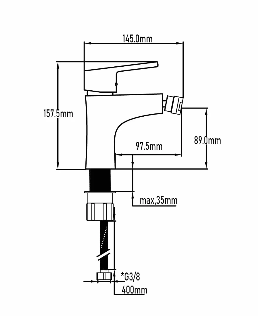 Grifo monomando de bidet DP Grifería Álamo