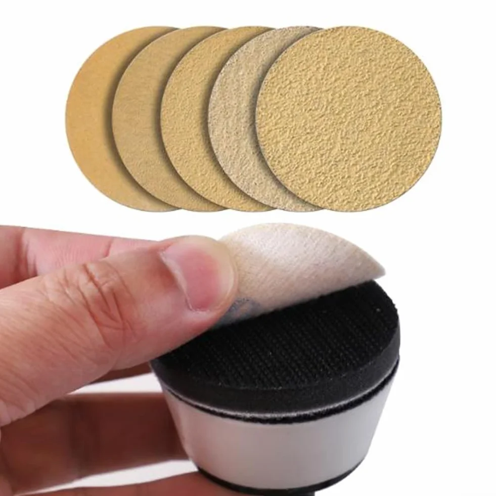 Juego completo de herramientas para lijadora de cuencos, 1 y 2 almohadillas, 50 discos de papel de lija, almohadillas de espuma de interfaz suave