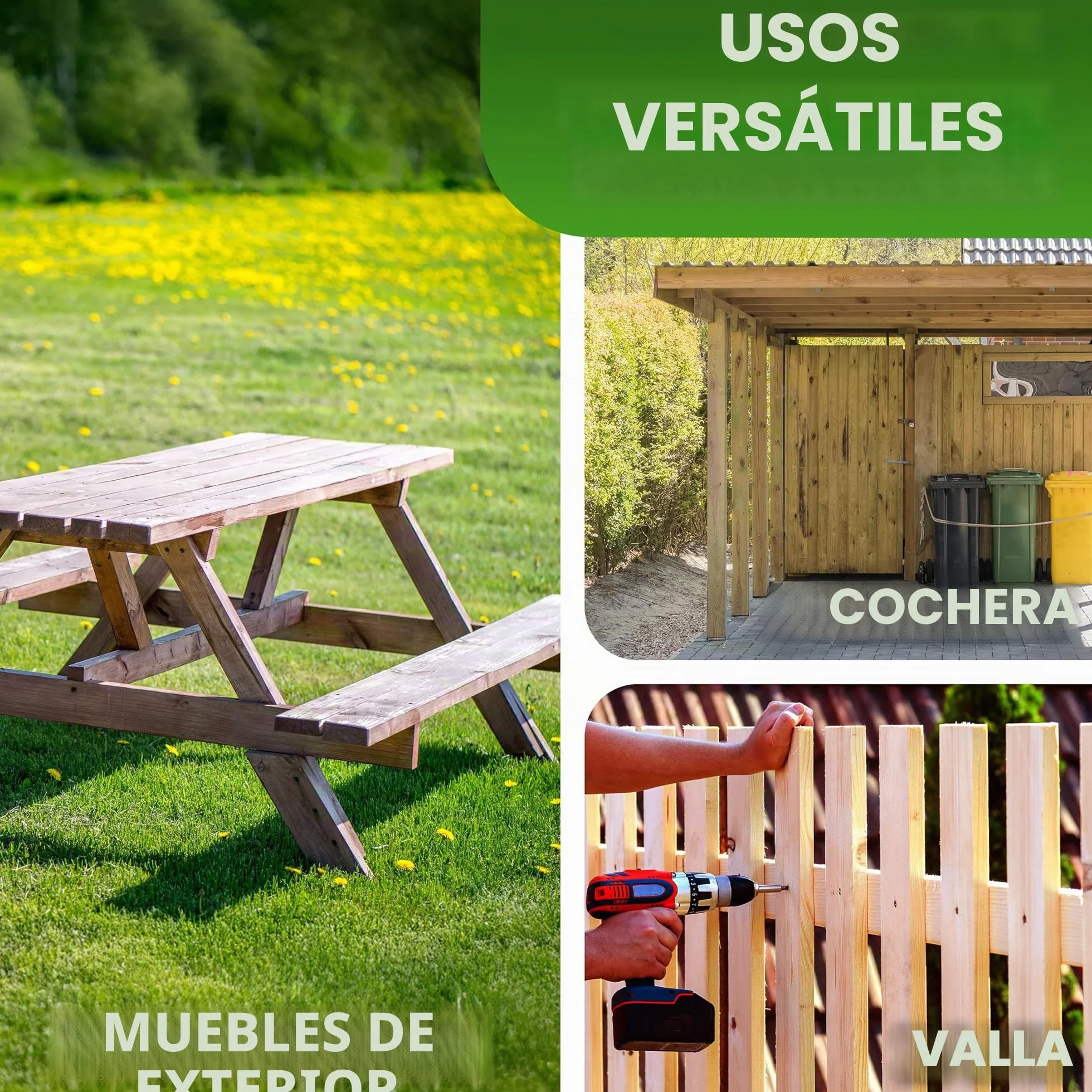 Gartenwelt Riegelsberger Tabla de madera de pino 20x145 mm longitud 120 cm impregnada bordes lisos