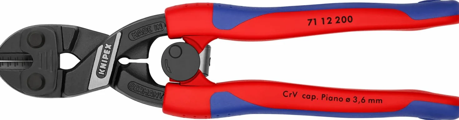 KNIPEX CoBolt Cortabulones compacto con fundas esbeltas en dos componentes 200 mm, 71 12 200