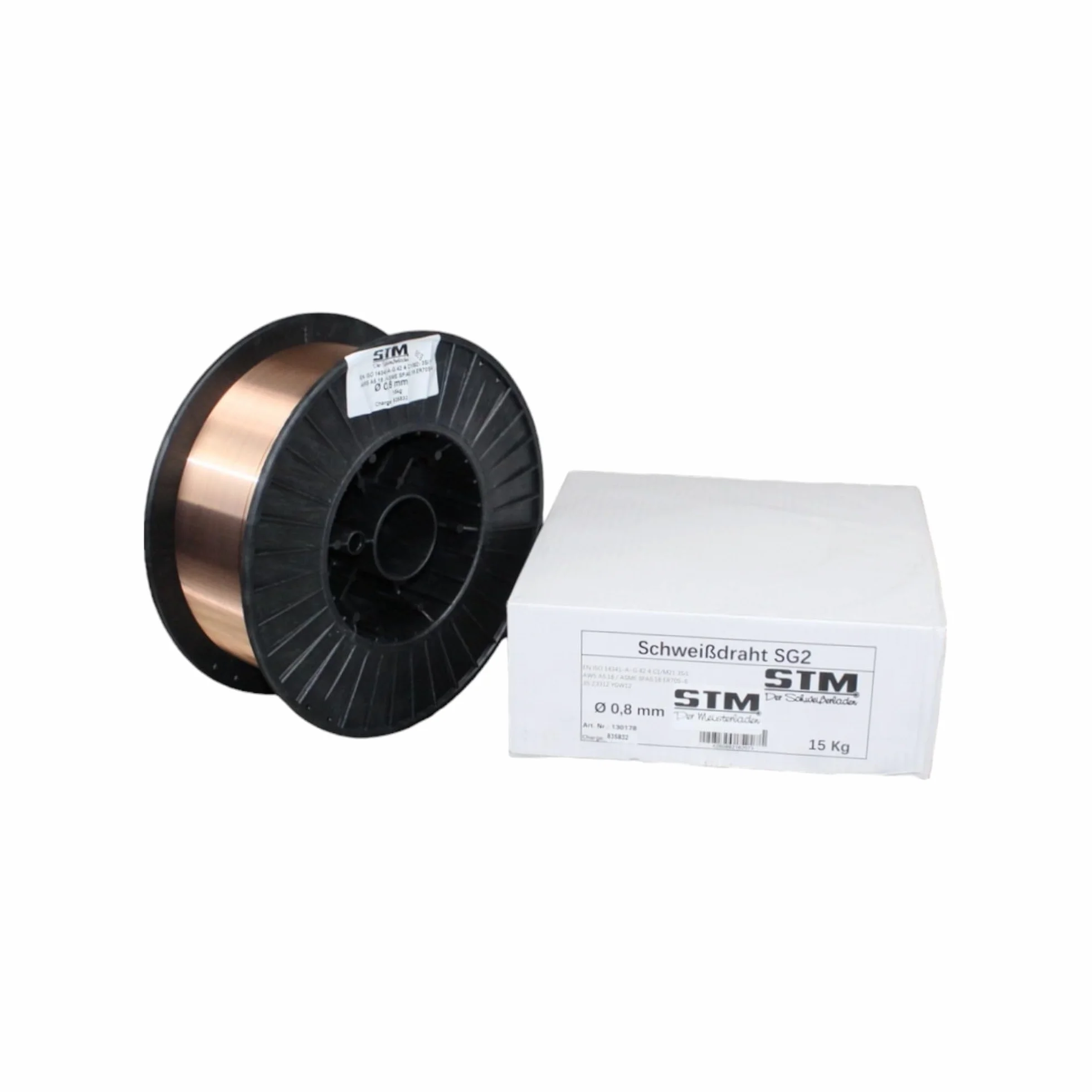 Alambre de soldadura de gas de protección, SG2, 0,8 mm, CO2, G3Si1, MIG/MAG, 15 kg, K300