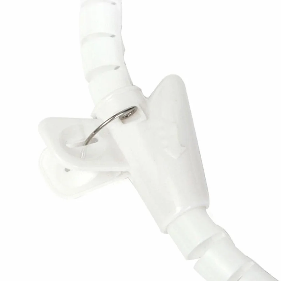 Tubo organizador de cables, tubo de polietileno flexible con clip de cable para TV PC y gestión de cables (42 mm x 5 m, blanco)