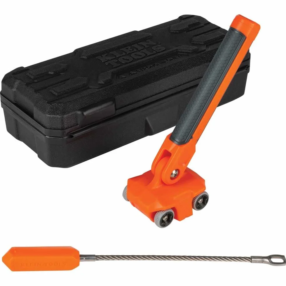 Klein Tools 50611 Extractor de alambre magnético, encuentra y tira de cables de alambre detrás de paredes o espacios reducidos, líder de acero inoxidable, imán de tierras raras