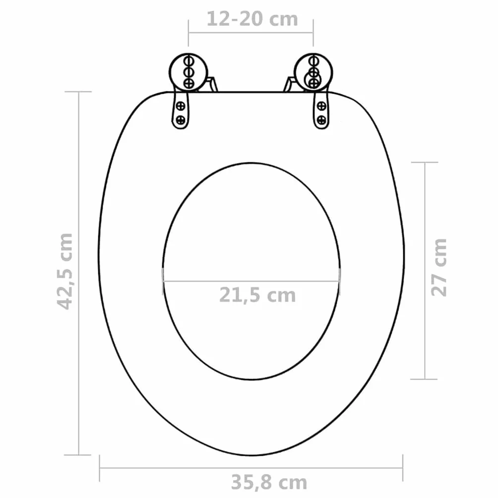 vidaXL Asiento de Inodoro Diseño Simple Madera MDF Tapa WC Baño Aseo Váter