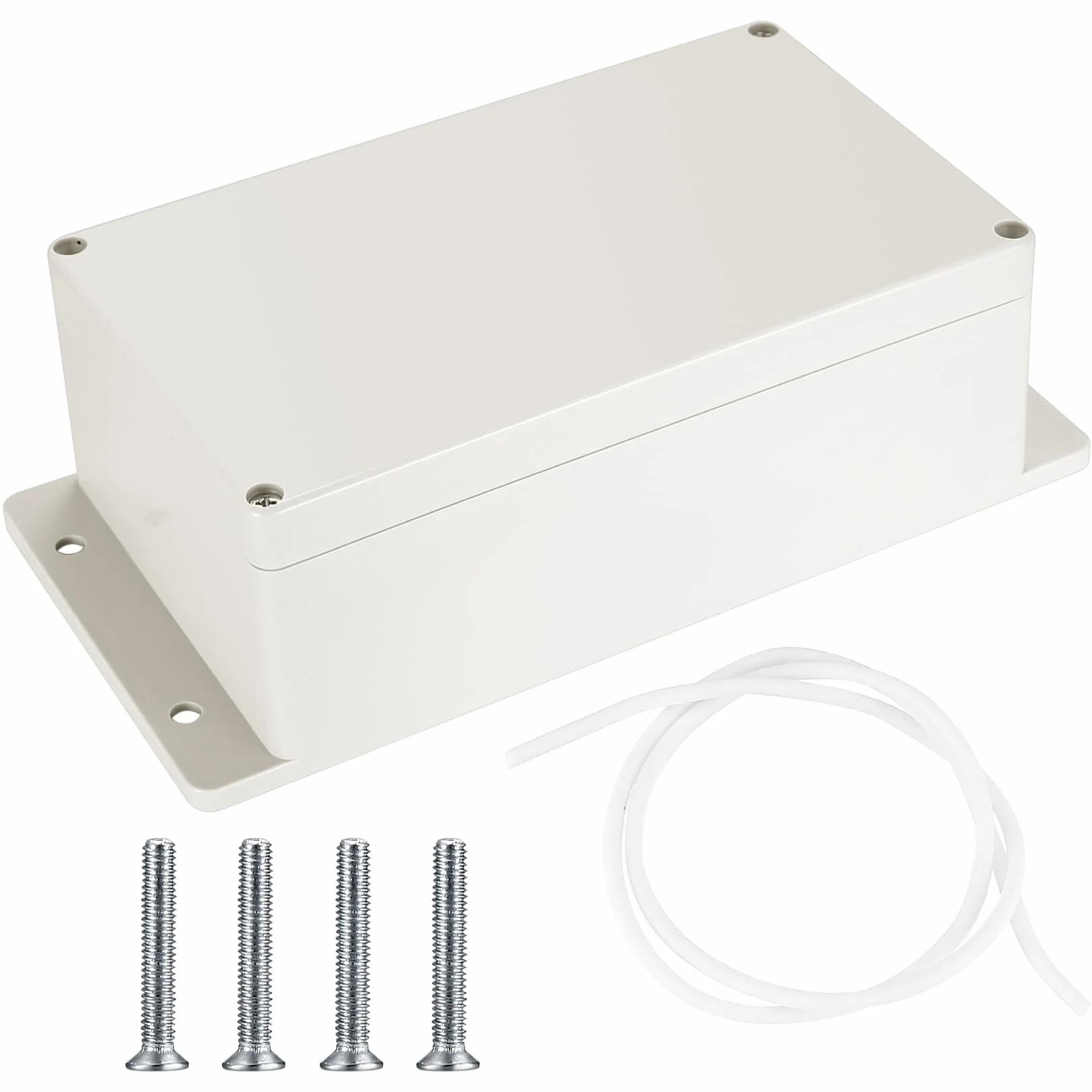 Caja de conexión para electrónica, caja de derivación impermeable IP65, caja de distribución de pared, caja de proyecto electrónico, caja de conexión (Gris-blanco con orejas, 200x120x75mm)