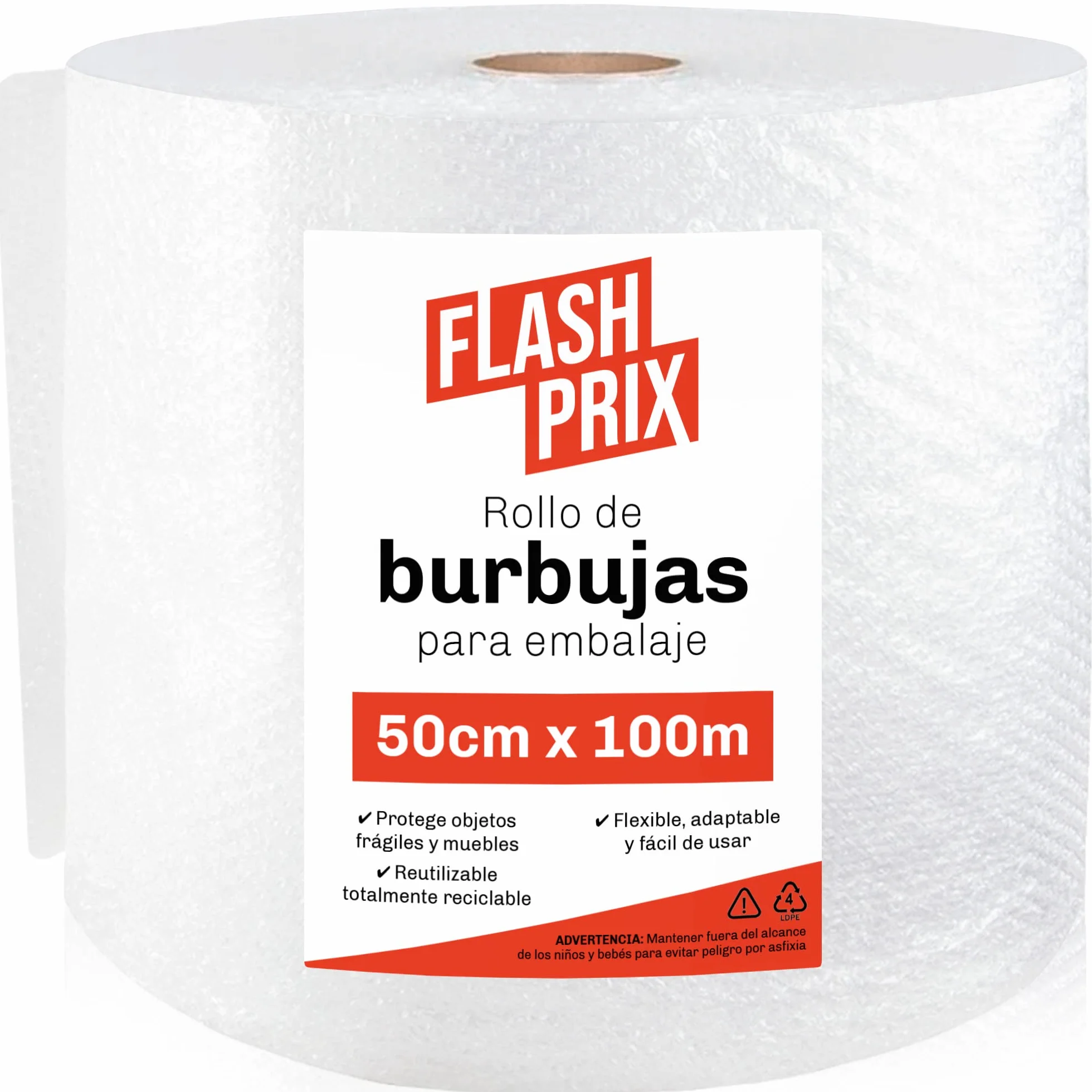 Rollo Plástico Burbujas Embalaje 50cm x 100m Papel Burbuja para Mudanzas