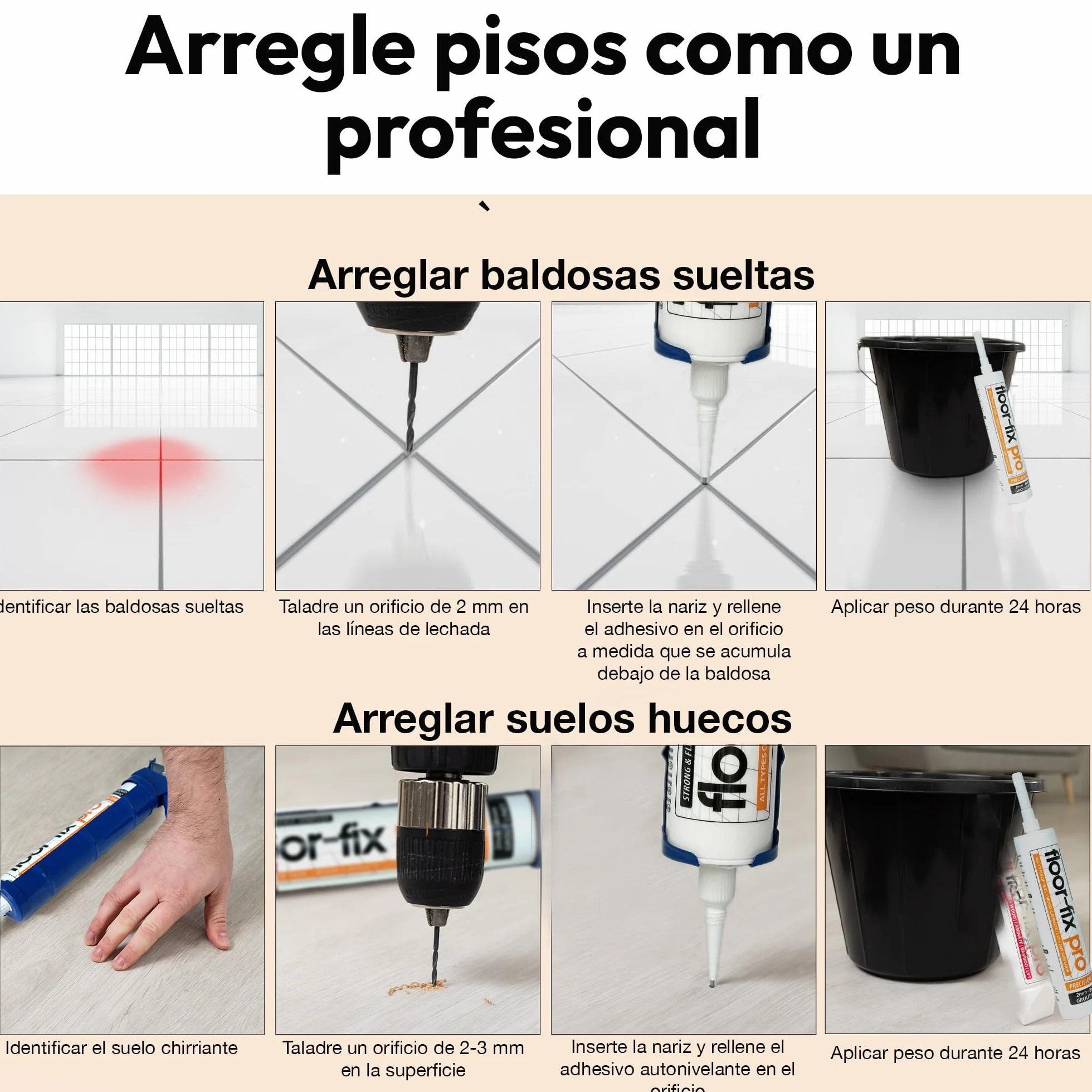 300ml - ¡Fija rápidamente las baldosas sueltas sin quitarlas! Con Punta De Inyección Incorporada De 2mm Para Reparaciones Rápidas En Baldosas Con Líneas De Gorut Estrechas (12)