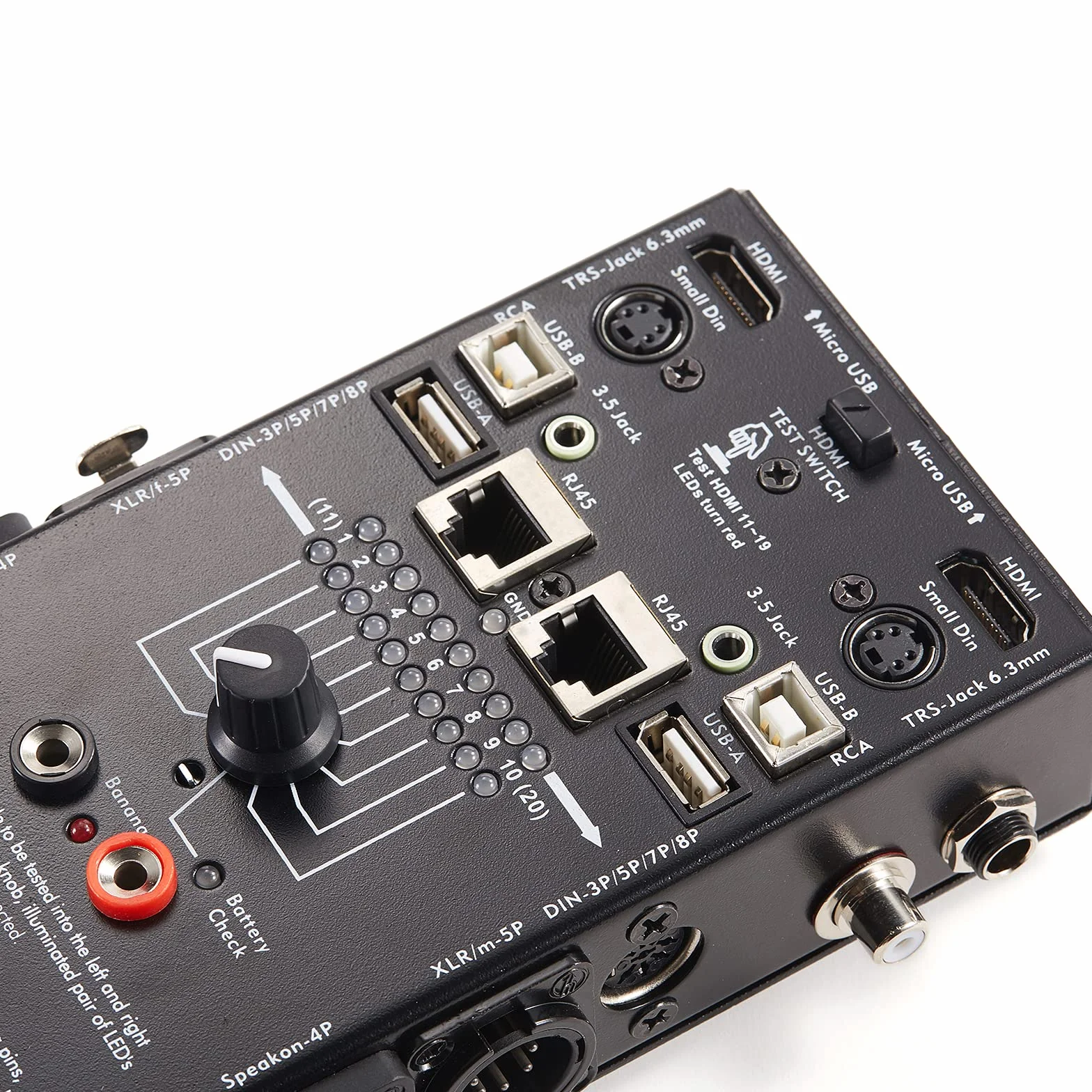 MFL. Probador de cable de audio de 15 enchufes, buscador de líneas, negro, 15 en 1, interruptor de 10 vías, rastreador de cables con indicadores LED, rectangular
