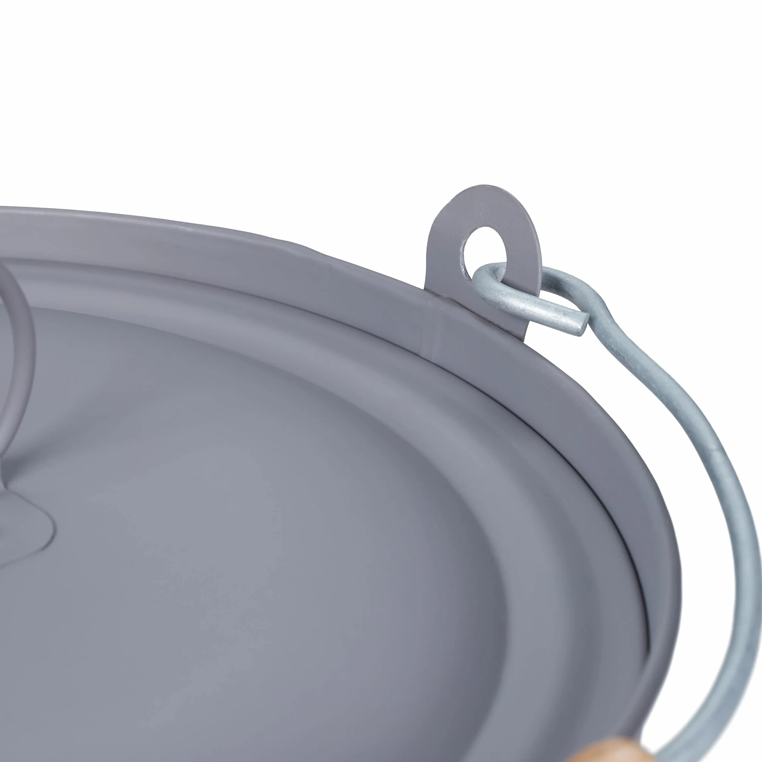 Relaxdays Cubo Cenizas con Tapa, 12 L, Accesorio Chimenea, Estufa, BBQ, con Asa, para Carbón y Ceniza, Redondo, Gris