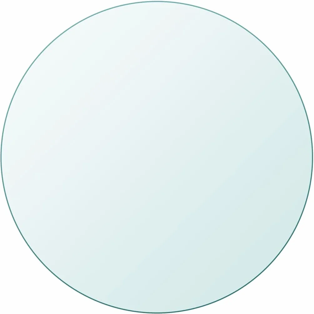 ACAGALA Placa de cristal, diámetro de 40 cm, tablero de mesa de cristal templado redondo, cristal redondo para mesa, chimenea, mesa de café, mesa de jardín endurecida, transparente