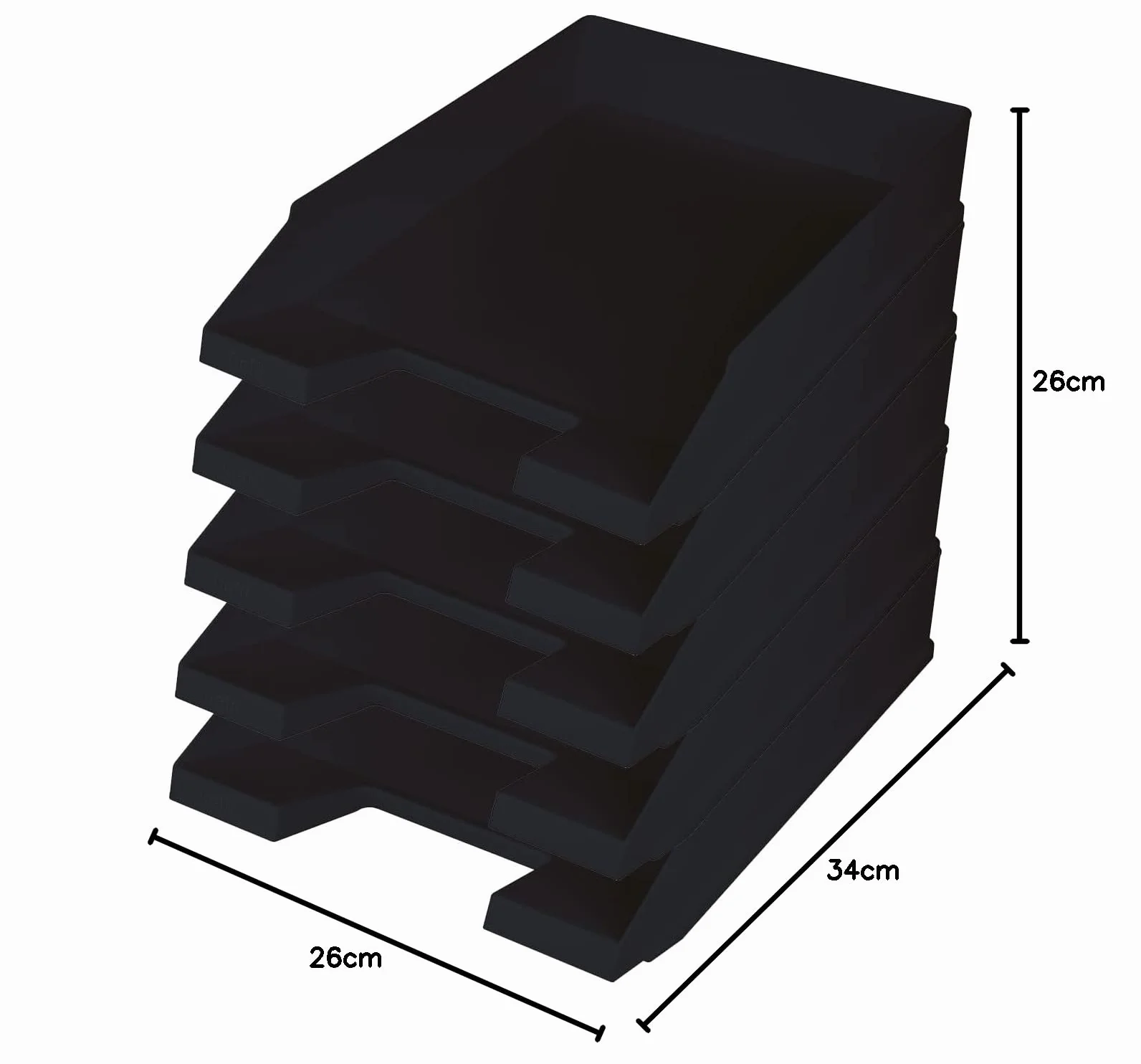 Bandeja para cartas DIN A4-C4 de plástico reciclado Blue Angel antracita-negro 5 piezas