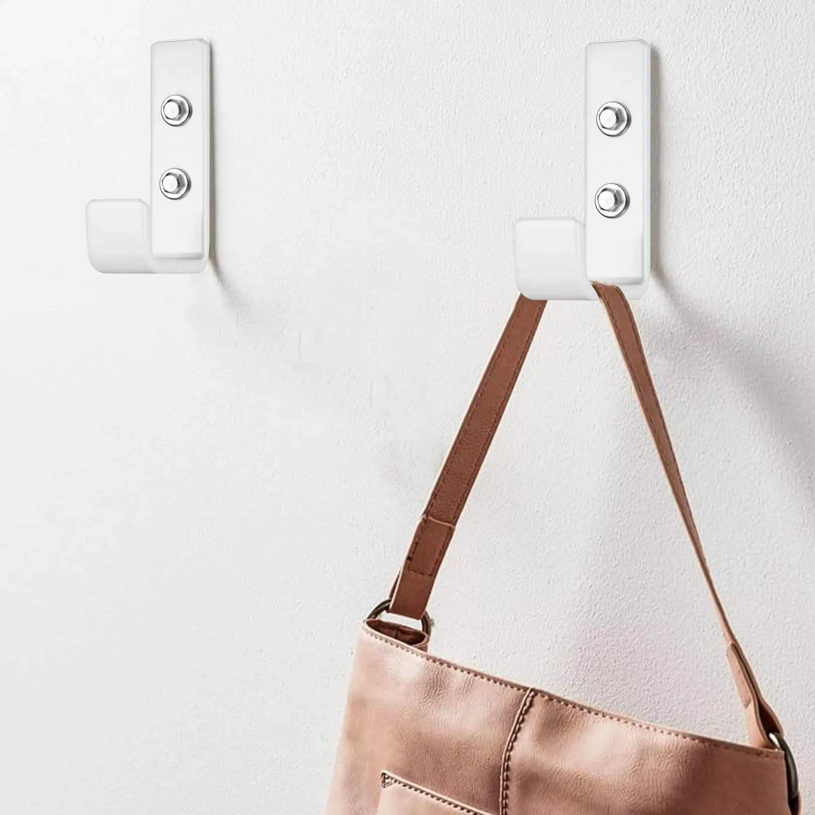 2 Pcs Ganchos para Colgar Bicicletas, Gancho Pared de Garaje, Gancho Bicicleta Pared, Soporte Ganchos en J Ganchos Pared de Garaje Garage para Colgadores Herramientas Eléctricas, Blanco