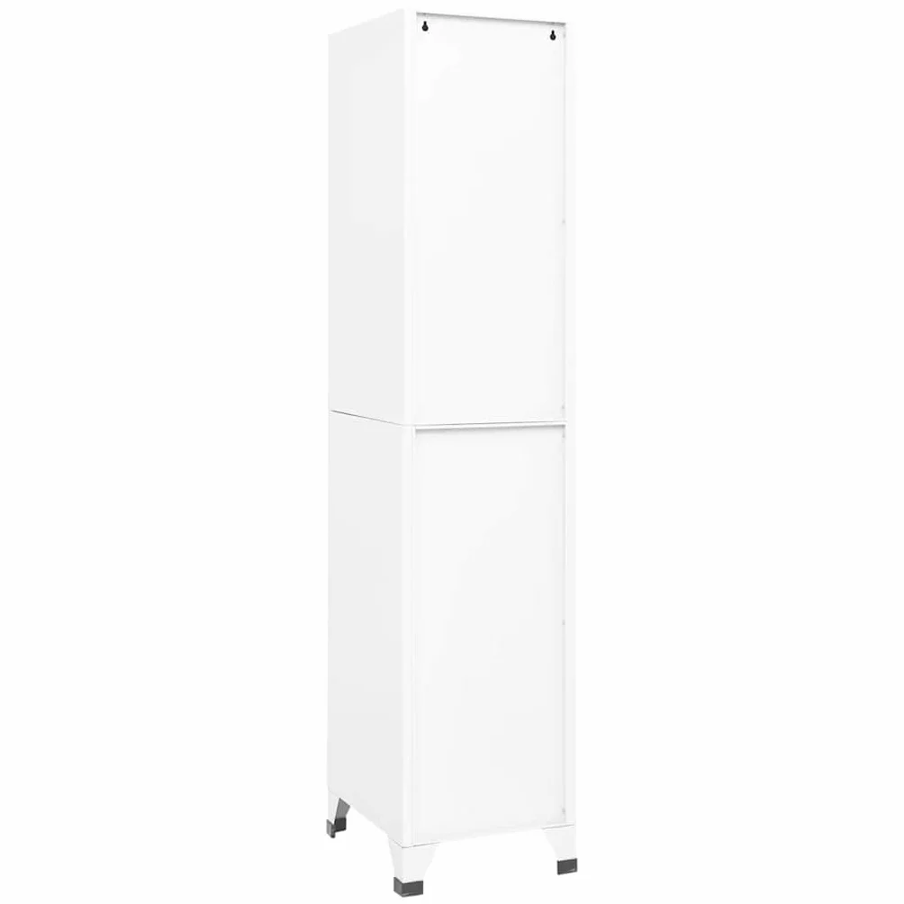 vidaXL Taquilla Armario Casillero Escuela Archivos Almacenamiento Acero Blanco 38x45x180 cm