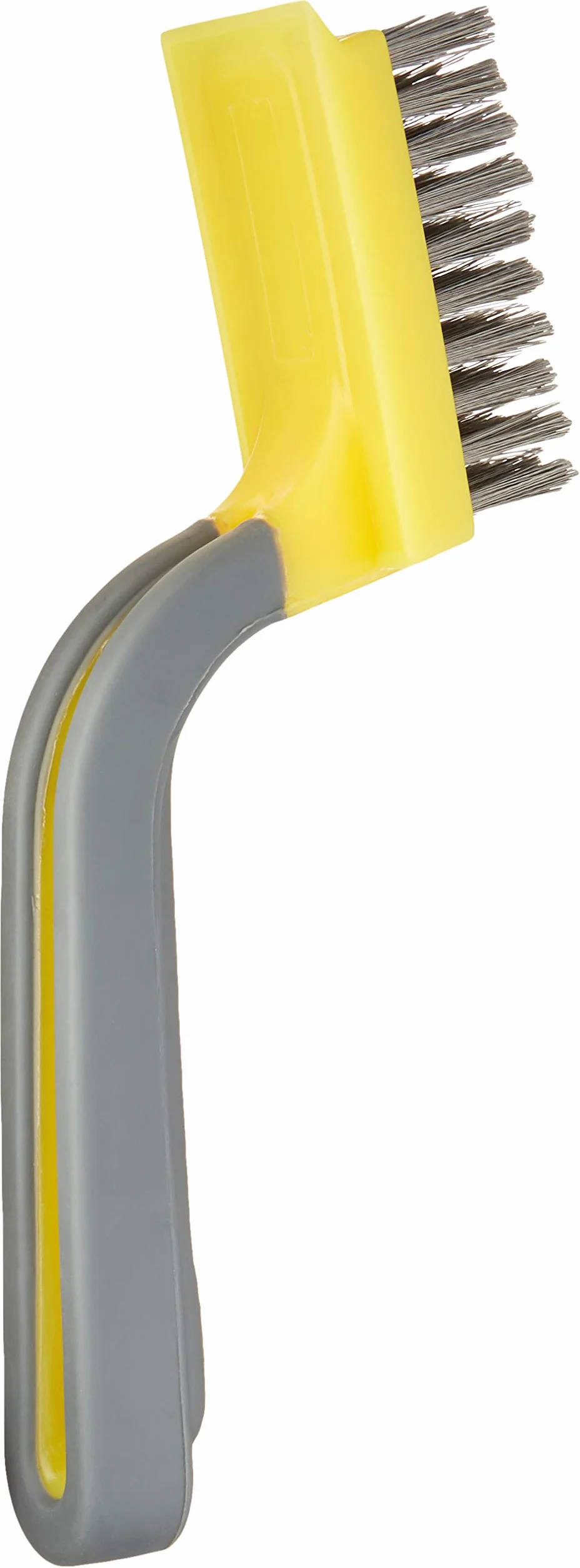 Amazon Basics Cepillo raspador ancho, acero inoxidable, agarre suave, Negro, Amarillo