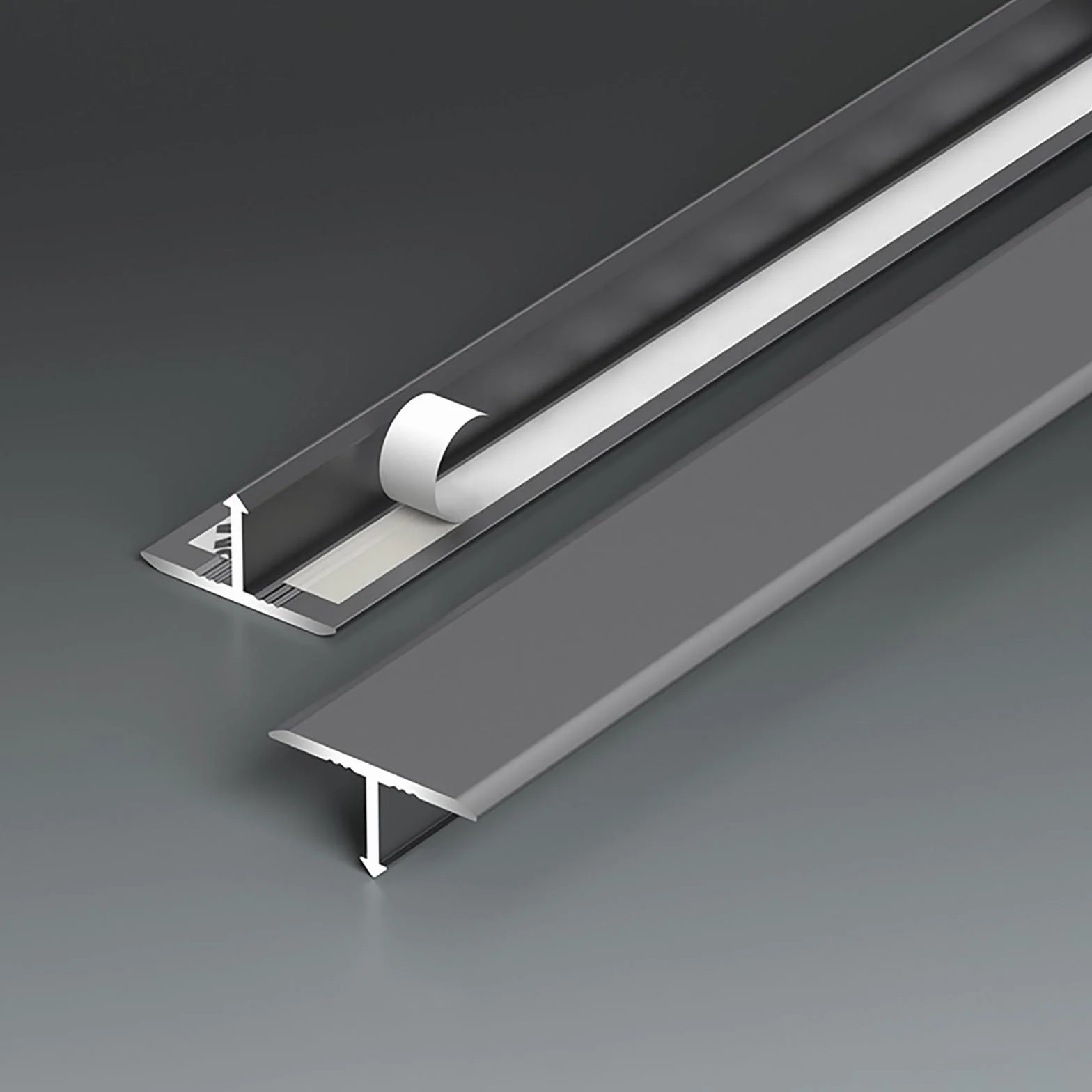 Barra De Umbral T 2 Piezas * 80/90/100/120 Cm Transiciones Laminado/Alfombra Umbral De Alfombra A Baldosa Moldura De Borde para Acabado (Gray,2pcs*80cm)