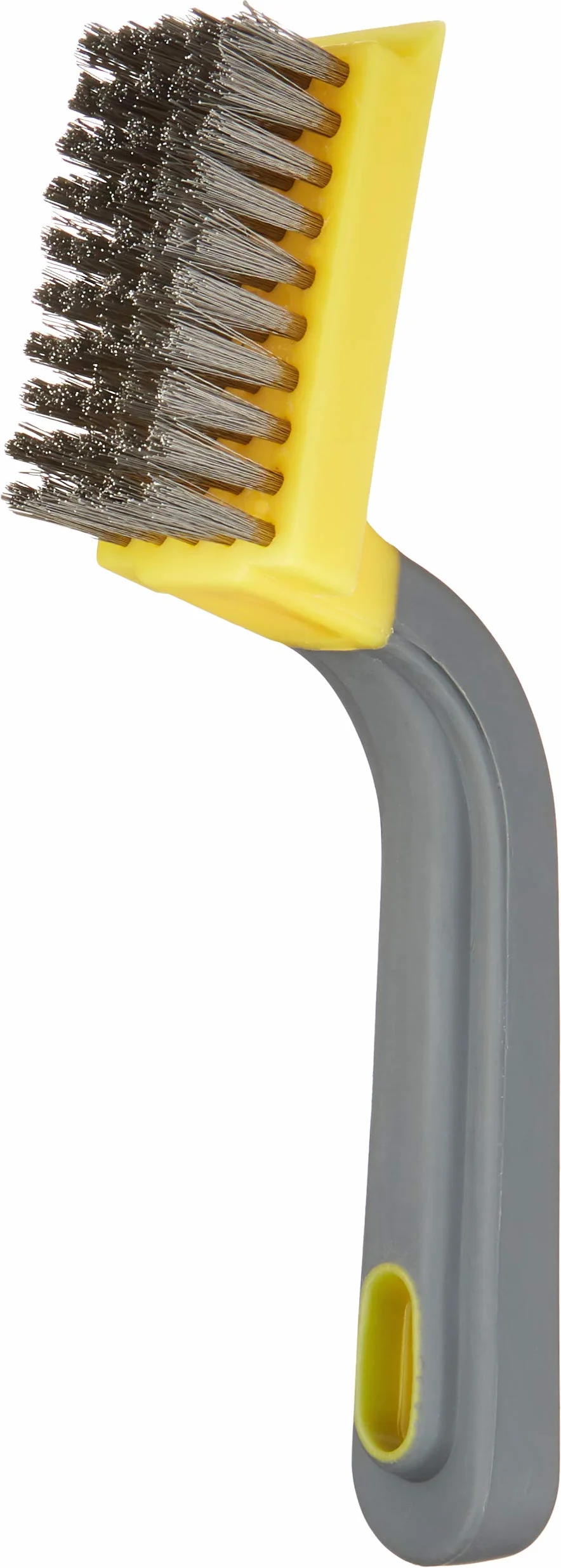 Amazon Basics Cepillo raspador ancho, acero inoxidable, agarre suave, Negro, Amarillo