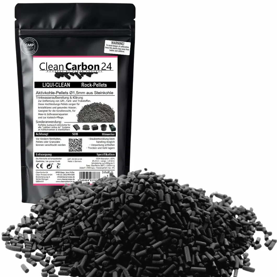 Carbón Activo en pellets Ø1,5 mm, 10 litros, Fabricado con hulla, Clase energética A