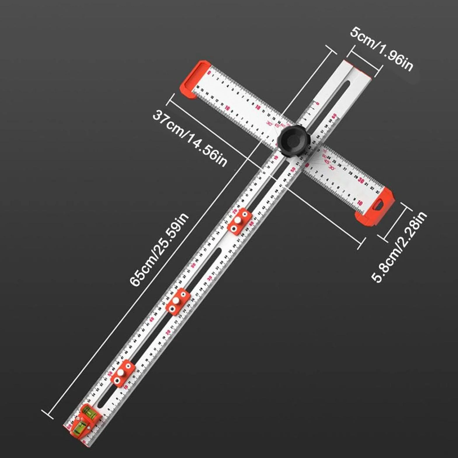 Regla T de aluminio - Medidor deslizante de dibujo y medidor, herramienta | de diseño de carpintería | Ingeniero Arquitecto Redacción Diseño Medición de precisión Carpintero Herramientas de marcado de