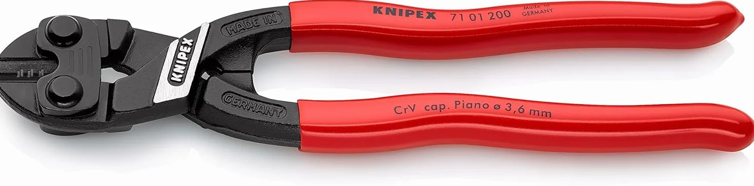 KNIPEX CoBolt Cortabulones compacto con cartulinas autoservicio recubiertos de plástico 200 mm, 71 01 200 SB