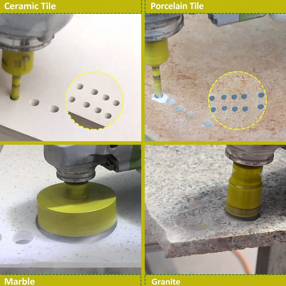 Broca de Diamante 35mm Sierra Perforadora de Diamante para Cerámica Porcelana Mármol Granito M14 Rosca SANLEETEK