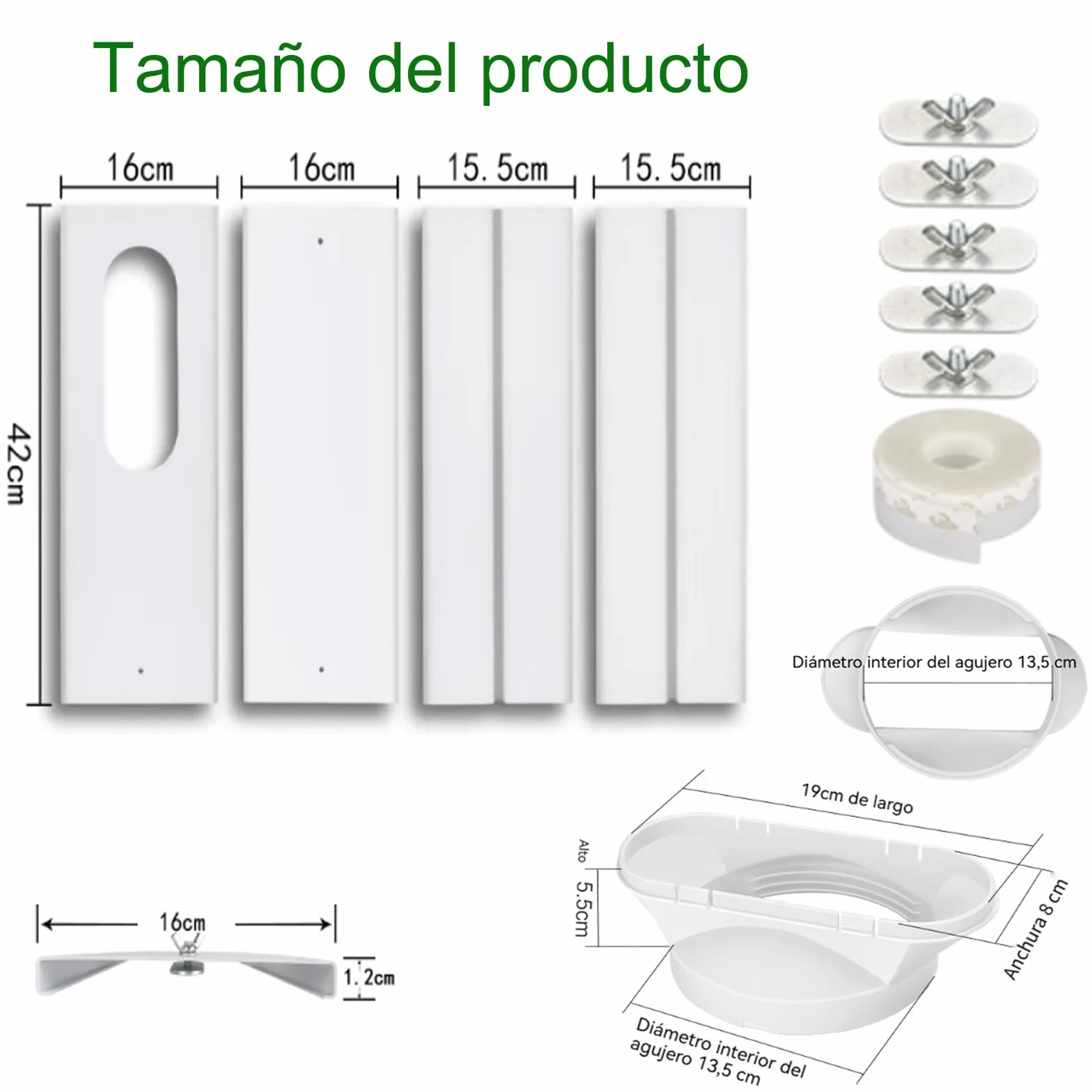 Kit de Ventilación de Ventana para Aire Acondicionado,sello de ventana para aire acondicionado,Portátil de Primera Calidad Optimizado para Paneles de PVC Deflectores de Viento Móviles