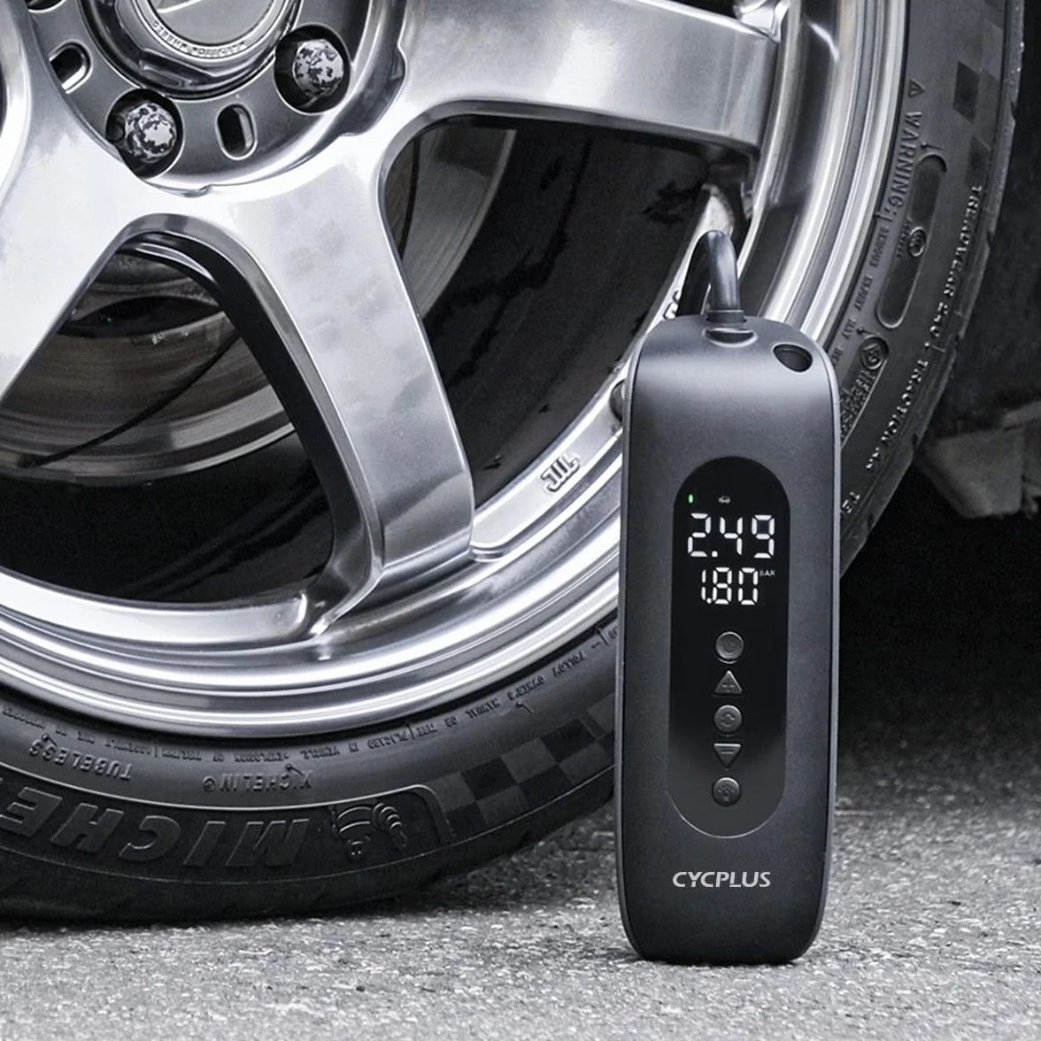 CYCPLUS AL2 Inflador Neumáticos Sin Cable Compresor 150PSI Doble LED | Manómetro preciso, inflado rápido, batería recargable, uso en neumáticos coche, bicicleta, moto y balones, diseño compacto