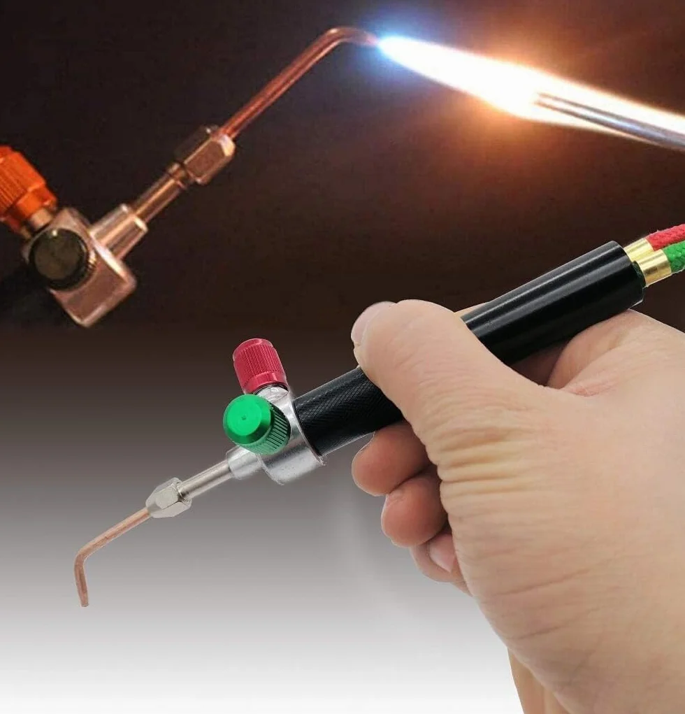 Tyenaza Mini Pistola de Soldadura de Gas, Herramienta de Antorcha de Soldadura con 5 Puntas, Herramienta de Antorcha de Soldadura de Oxígeno Pistola de Llama, para Reparación de Joyería Blowtorch
