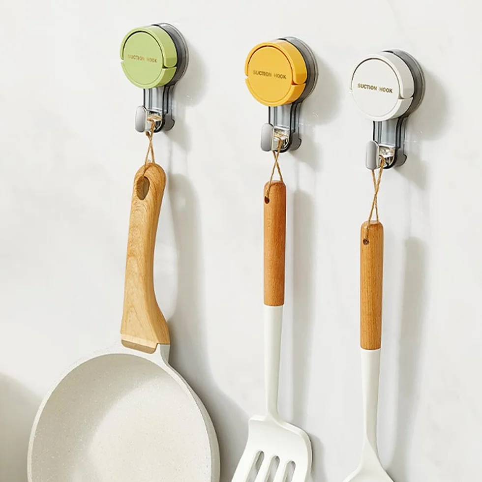 Gancho Ventosa Baño, 3 Piezas Perchas Baño Sin Taladro, Suction Hooks, Perchas Adhesivas Fuertes, Cuelga Toallas para Cocina Oficina Habitación