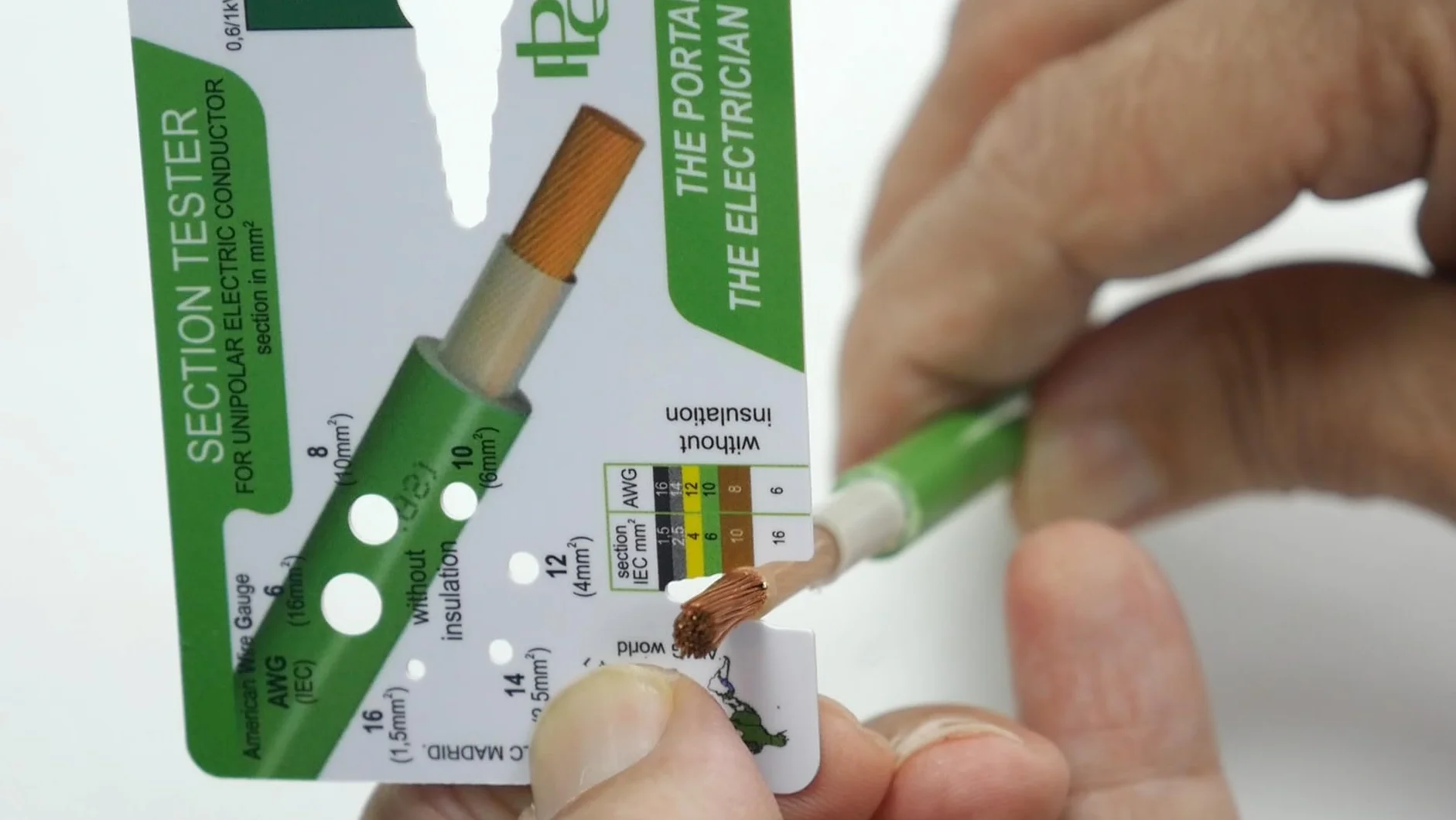 Genérico Comprobador de secciones de conductores eléctricos