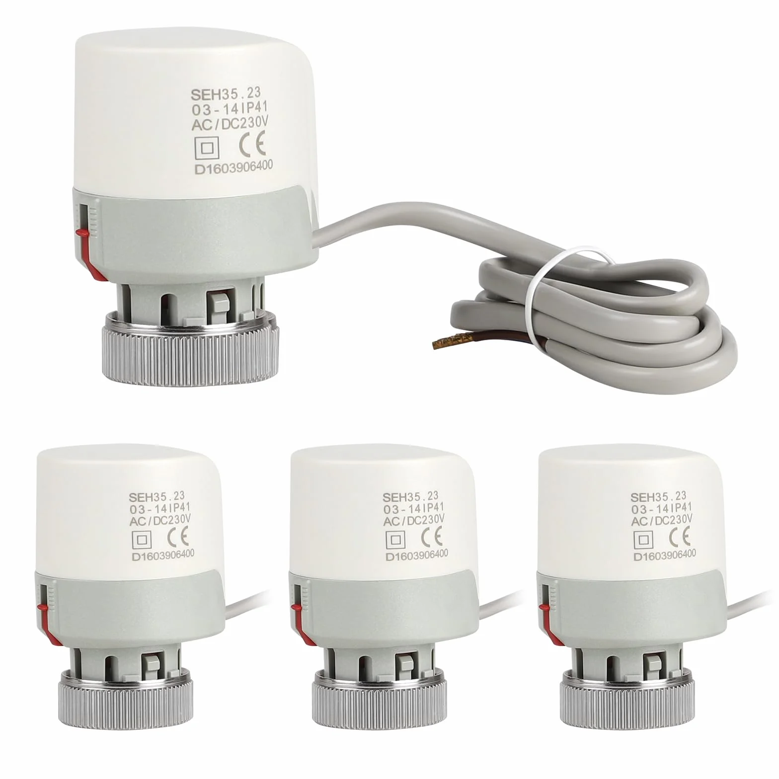 CPROSP 4Píces Actuador Termoeléctrico 230V, Actuador Térmico Thermot M30 x 1.5 NC 4.5mm Carrera para Radiadores de Uelo Radiante