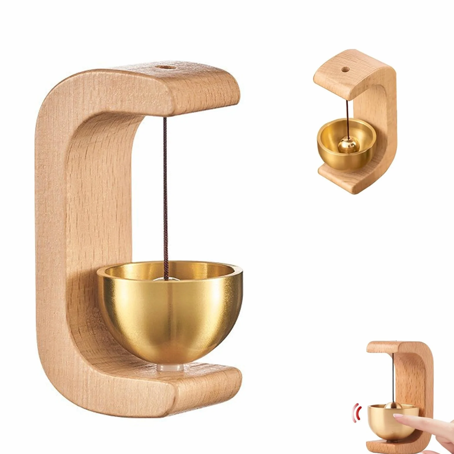 Campana Magnética Timbre Retro sin Taladrar para Puerta de Madera Hogar