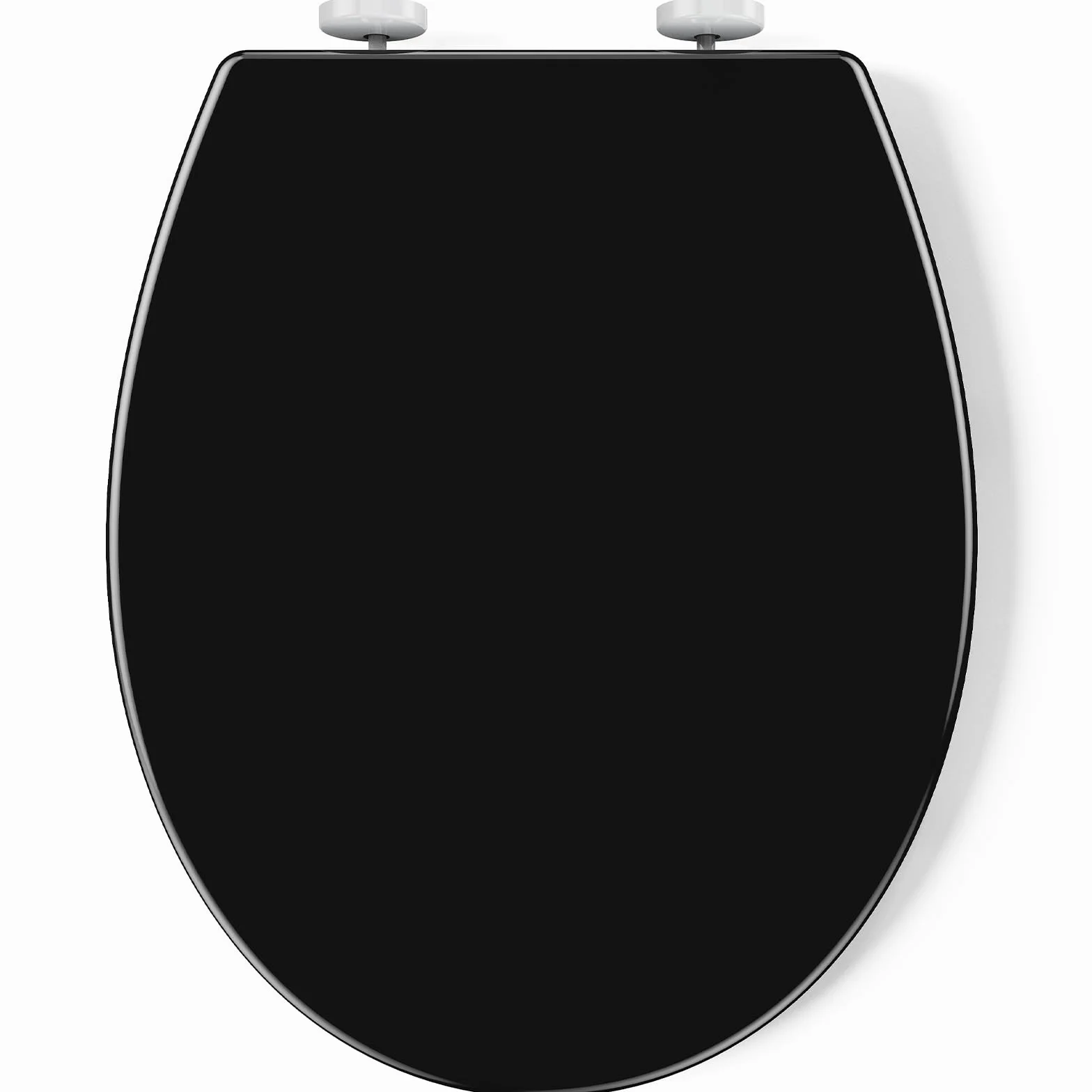 Pipishell Asiento de Tapa wc, Tapas WC de inodoro con cierre suave Tapa WC de universel con un Botón de Liberación Rápida, Top Fixing O-Shaped (Negro)