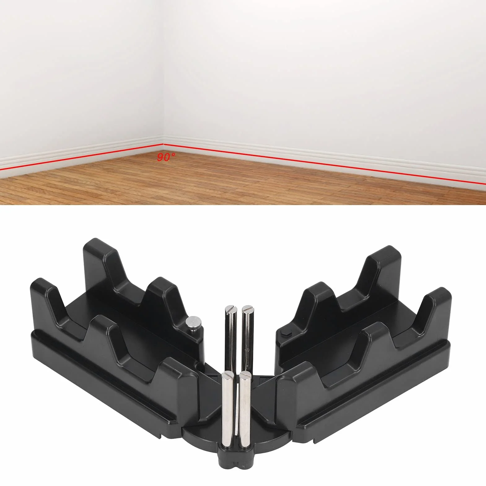 Herramienta de Corte de Inglete 2 en 1, Medición Precisa de Ángulos para Carpintería y Construcción, Plantilla de Corte Ajustable para Madera Metal y PVC for Profesionales y Bricolaje