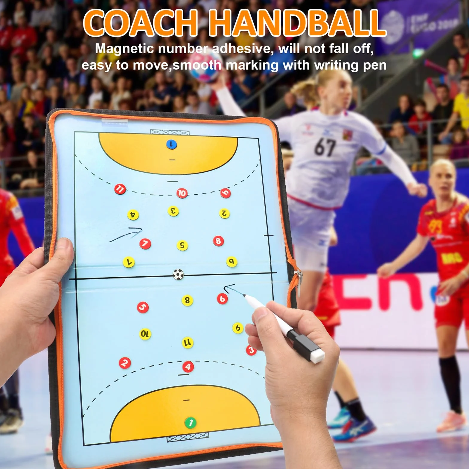 Pizarra Magnetica Balonmano Entrenador Tablero Tacticas Imanes Carpeta Tactica Entrenadores Arbitos
